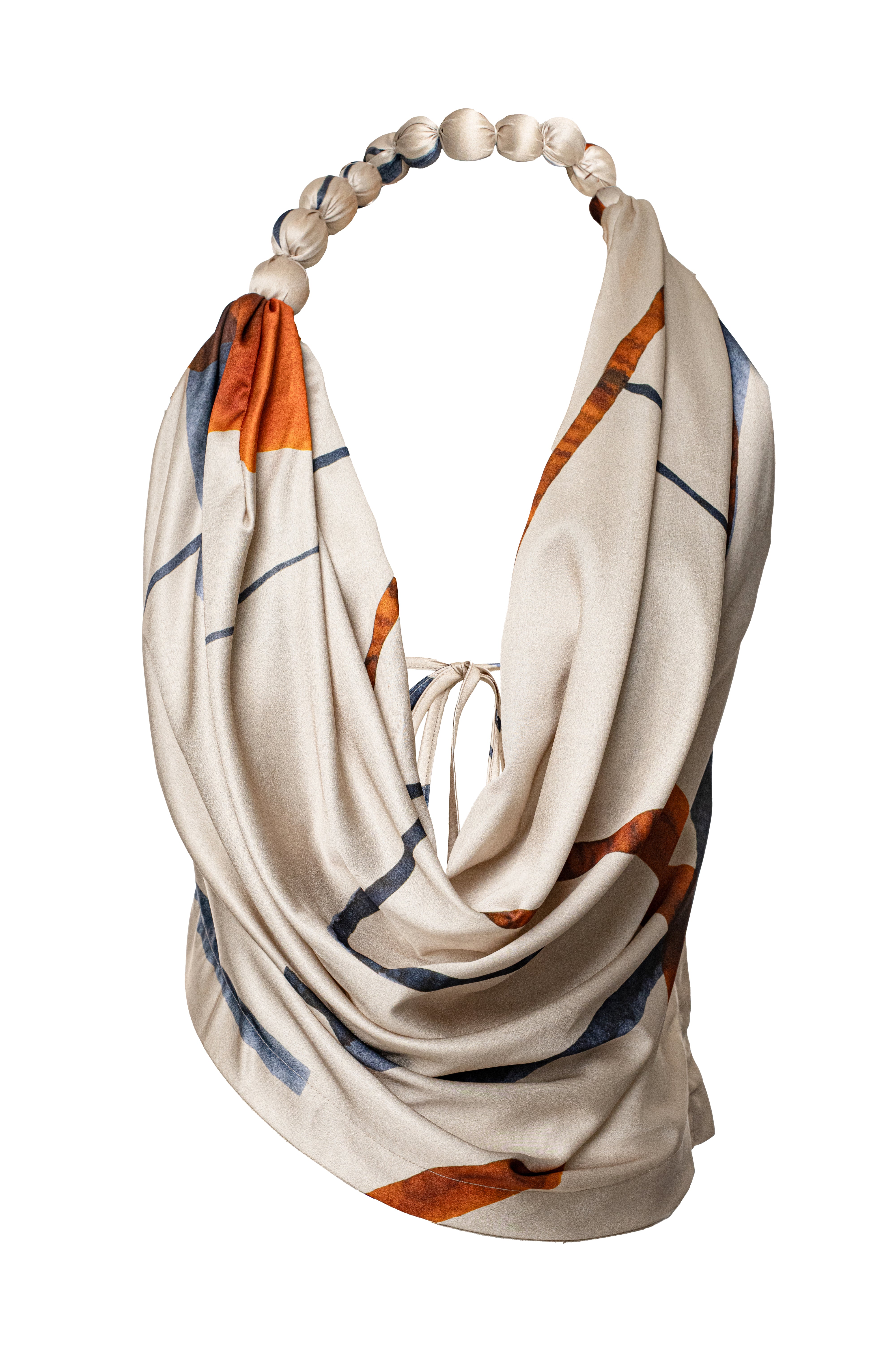 Ivory Tropic Dawn Satin Top - JLUXLABEL