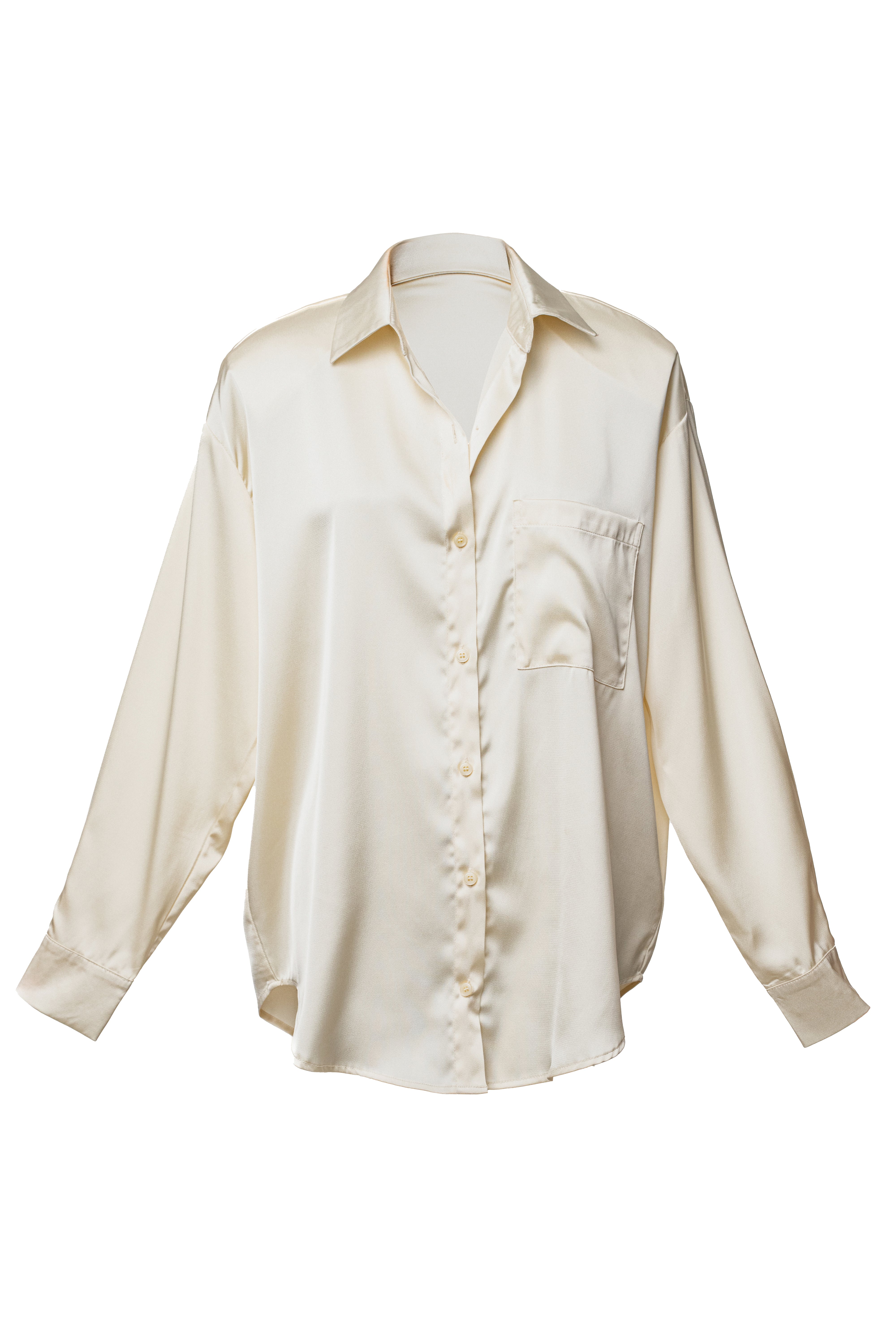 Ivory Island Ease Collared Satin Top - JLUXLABEL