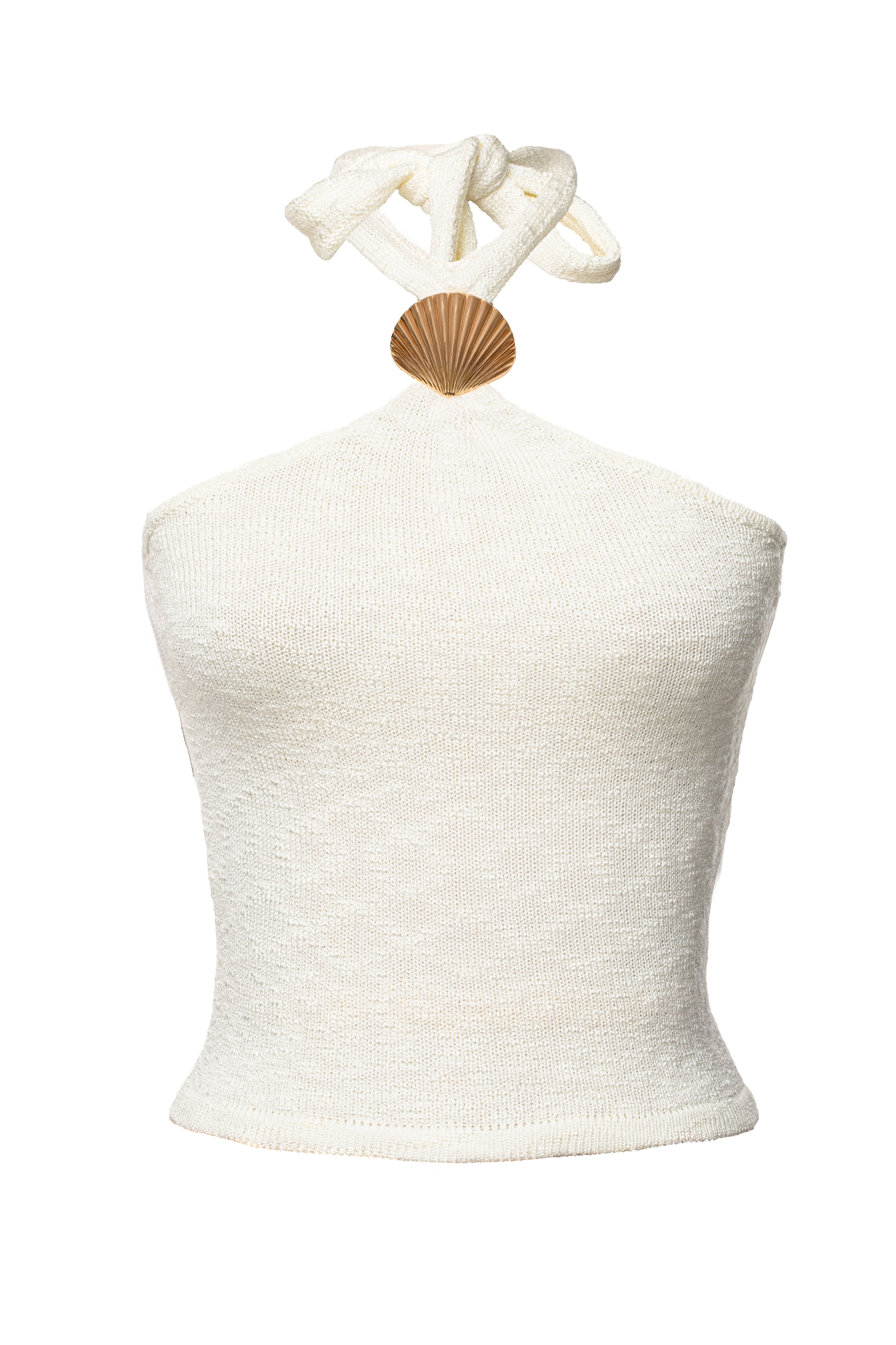Ivory Ocean Front Halter Top