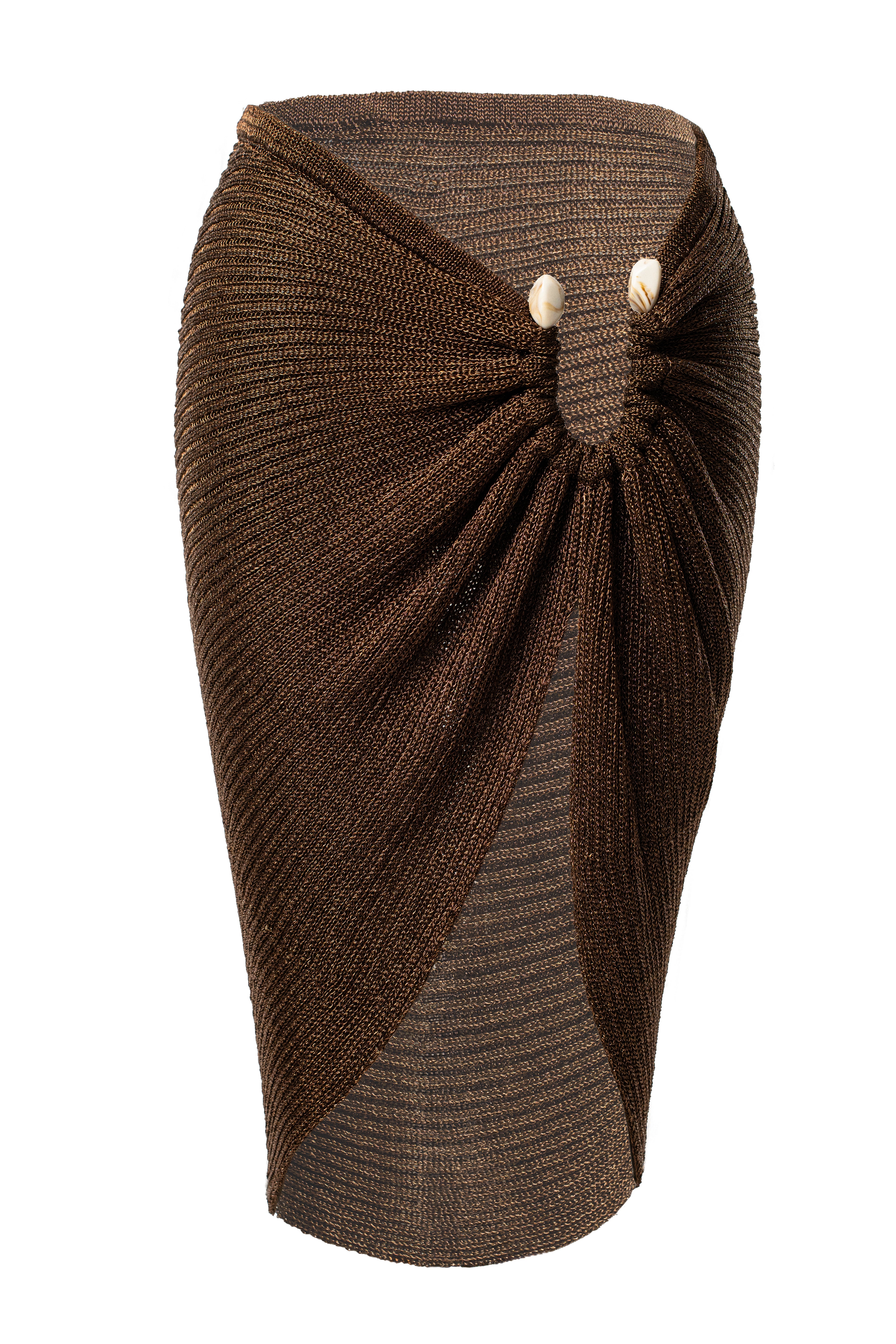 Bronze Luminous Metallic Skirt - JLUXLABEL