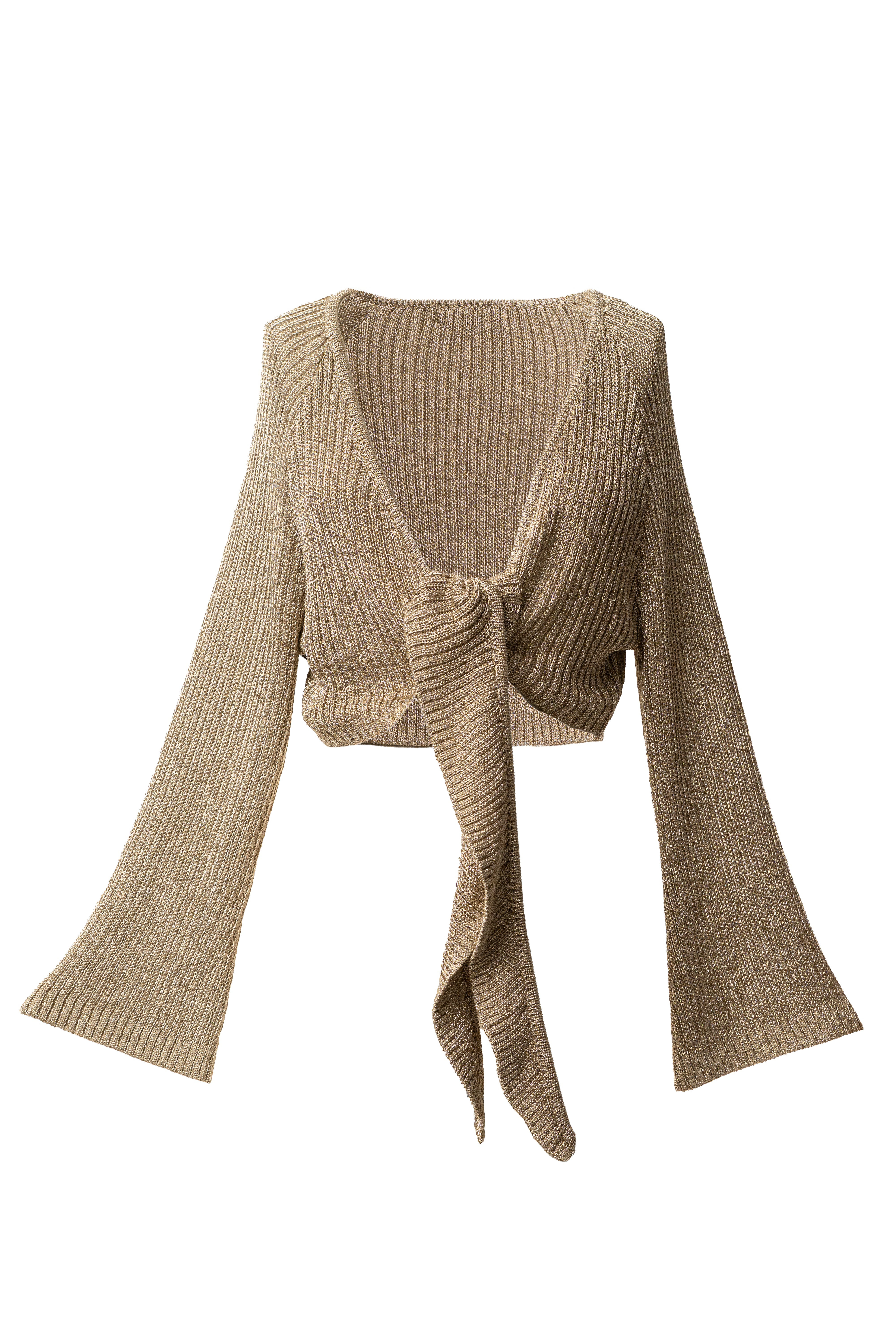 Gold Luminous Metallic Tie top - JLUXLABEL