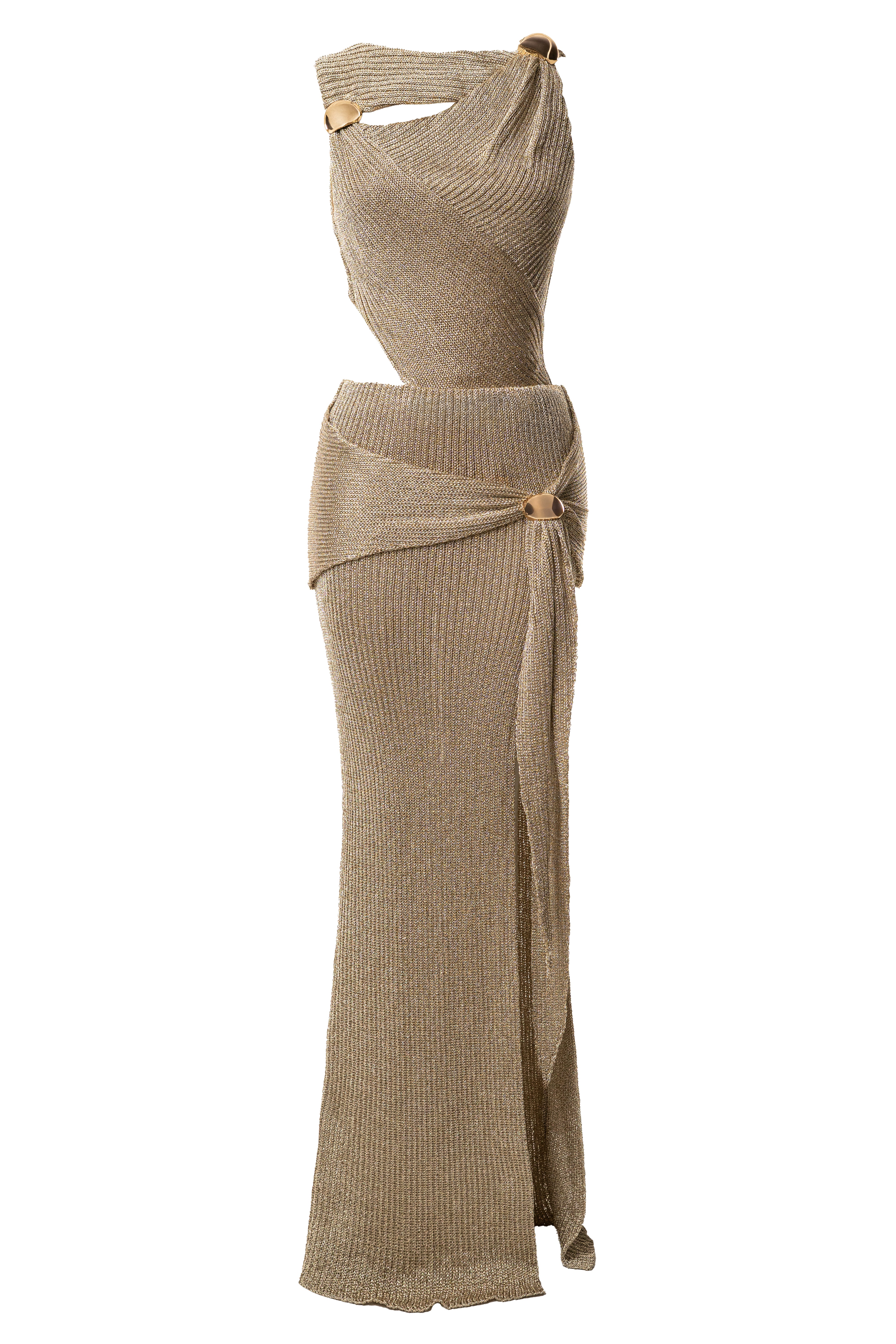 Gold Hazel Metallic Wrap Skirt - JLUXLABEL