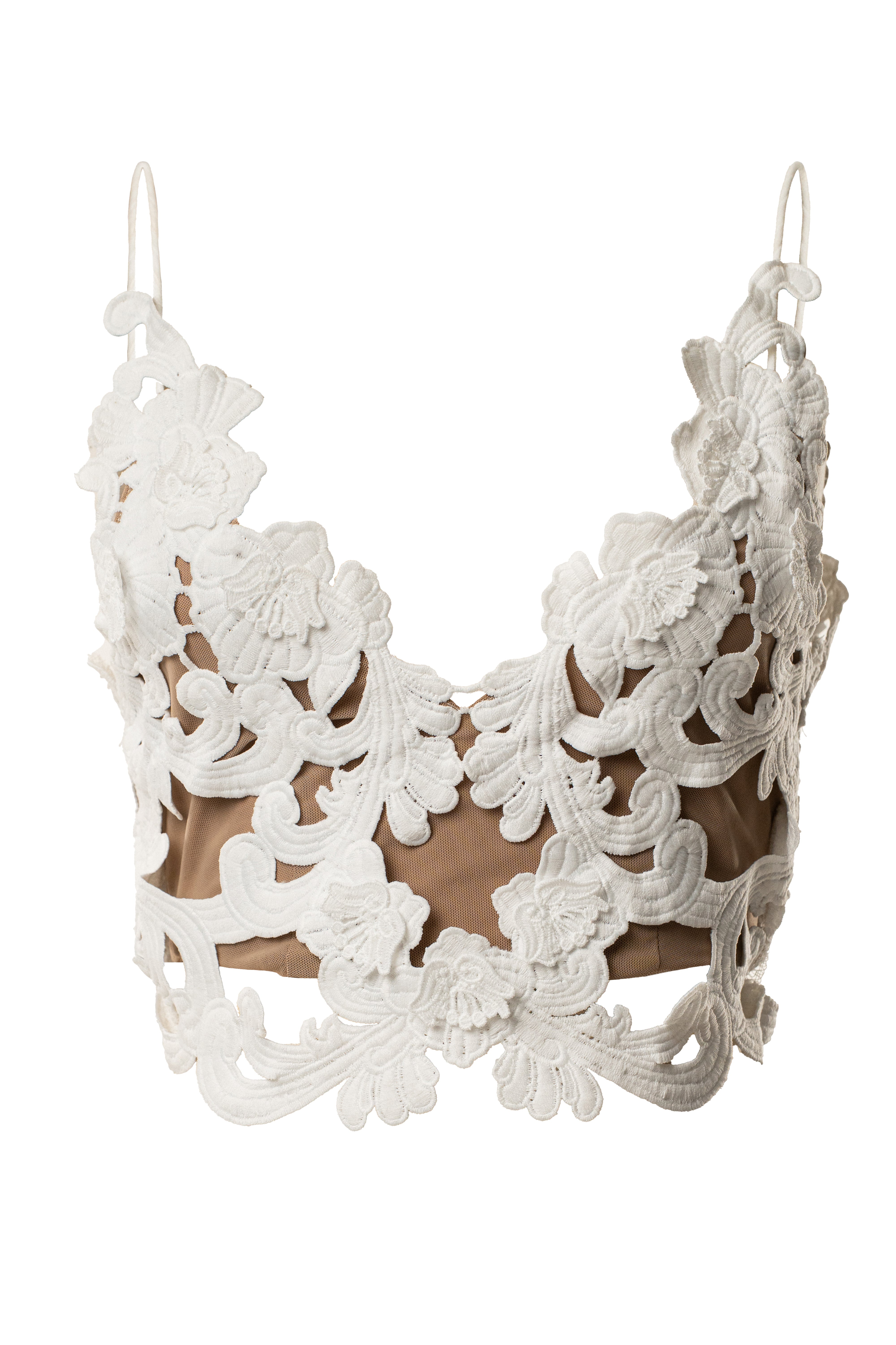 White Anahi Embroidered Top - JLUXLABEL