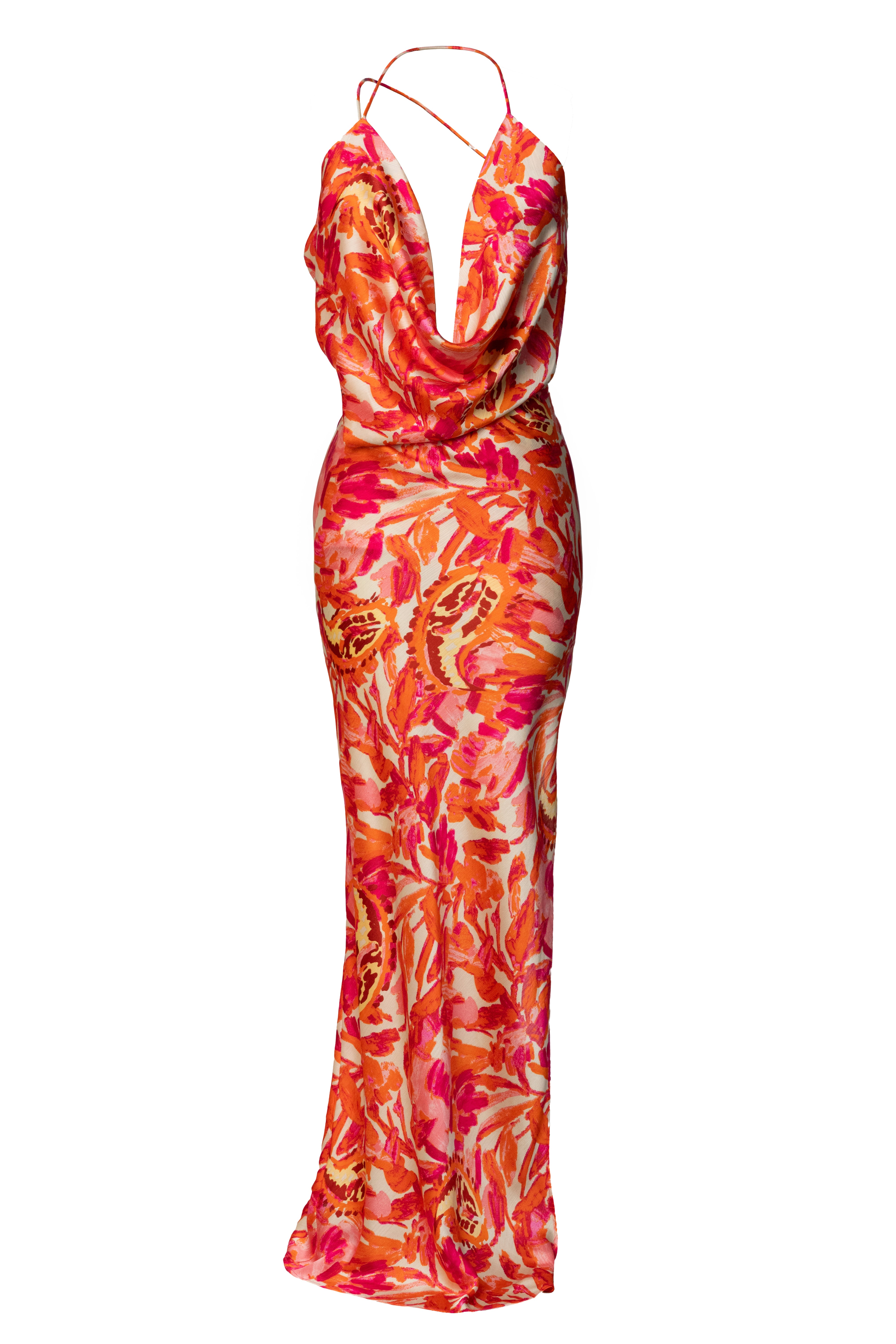 Pink Delmara Cowl Maxi Dress - JLUXLABEL