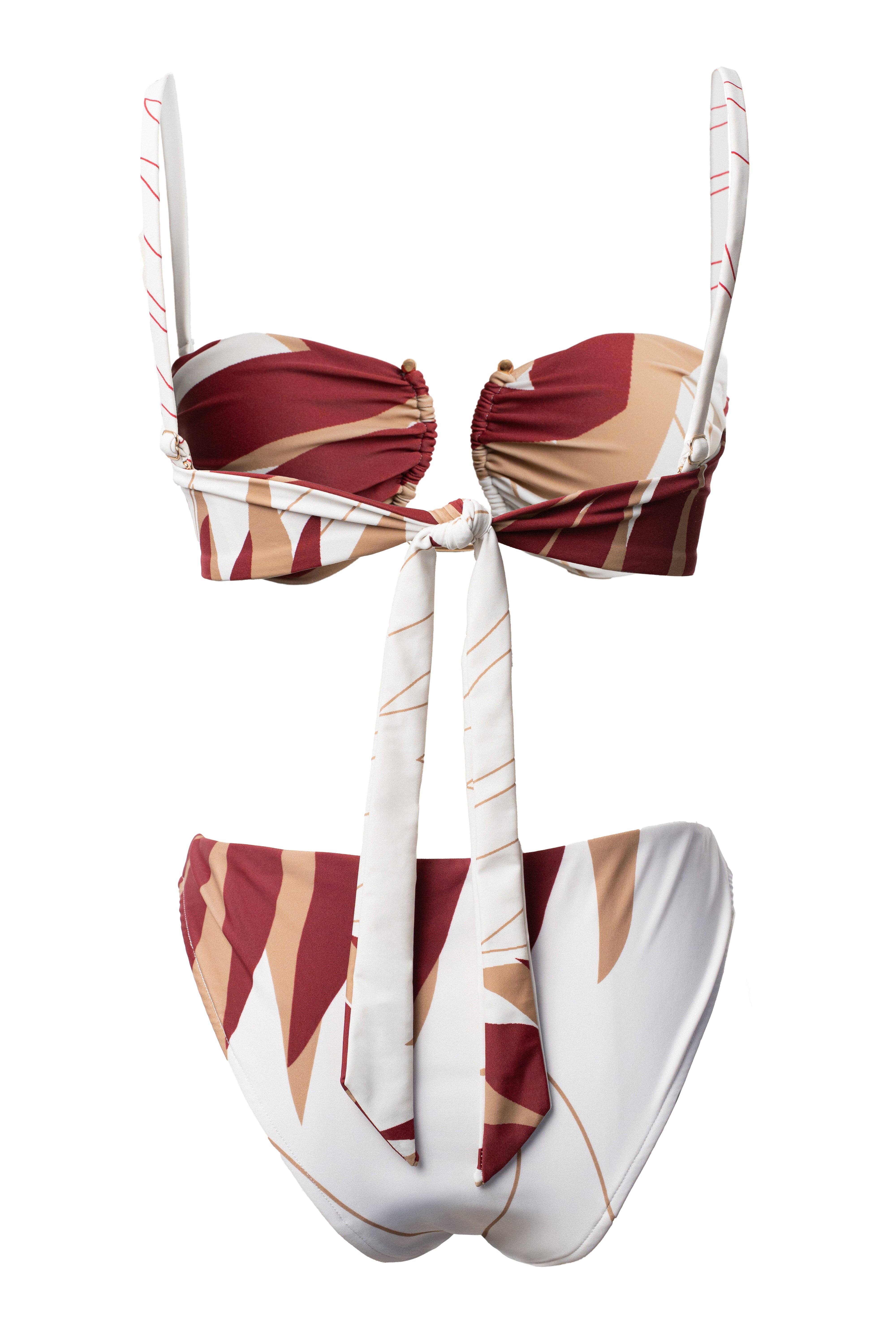 Ivory Palm Print Tropical Tide Bikini Set - JLUXLABEL
