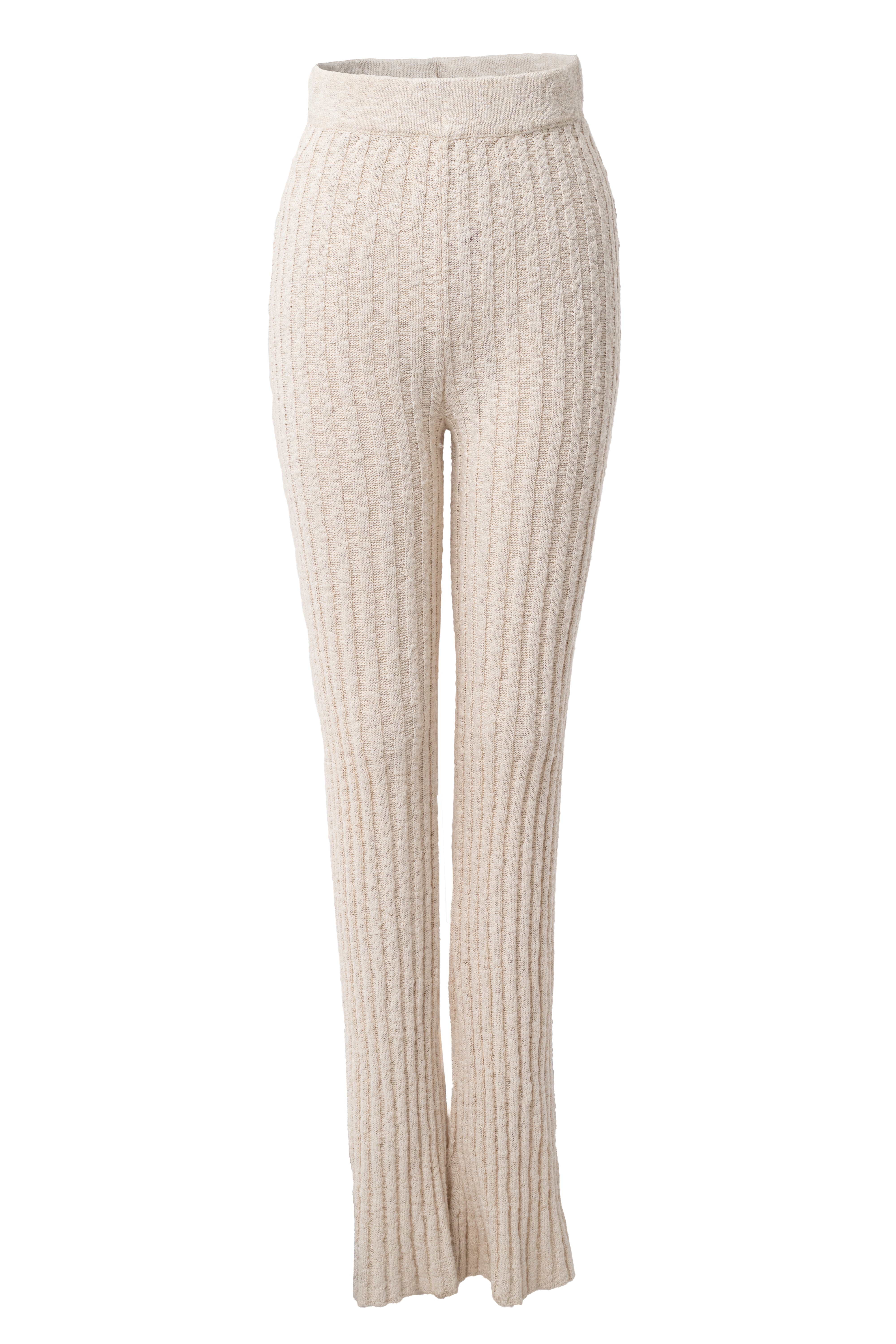 Ivory Lanah Knit Flare Pants - JLUXLABEL