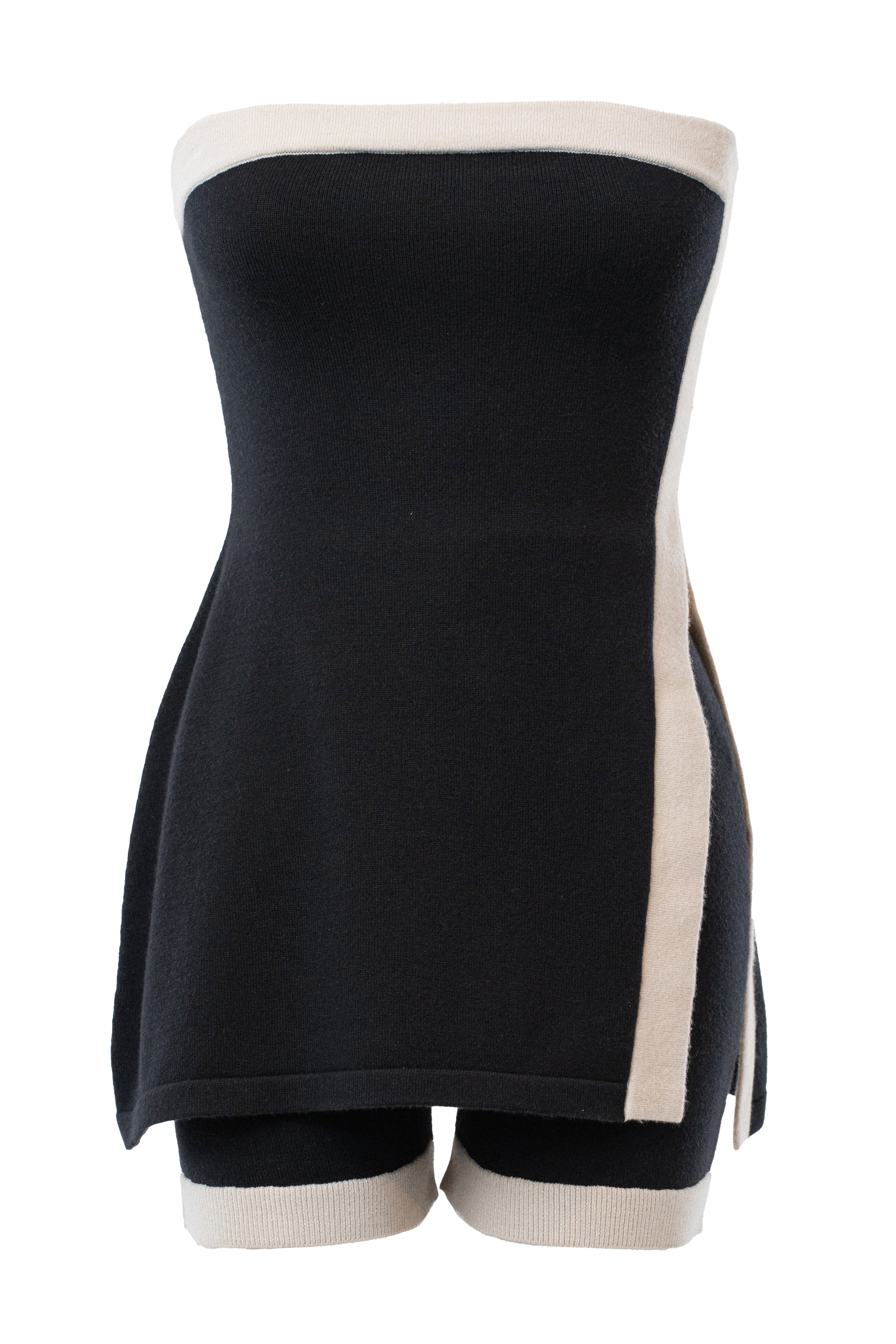 Black/Milk Olivea Knit Short Set - JLUXLABEL