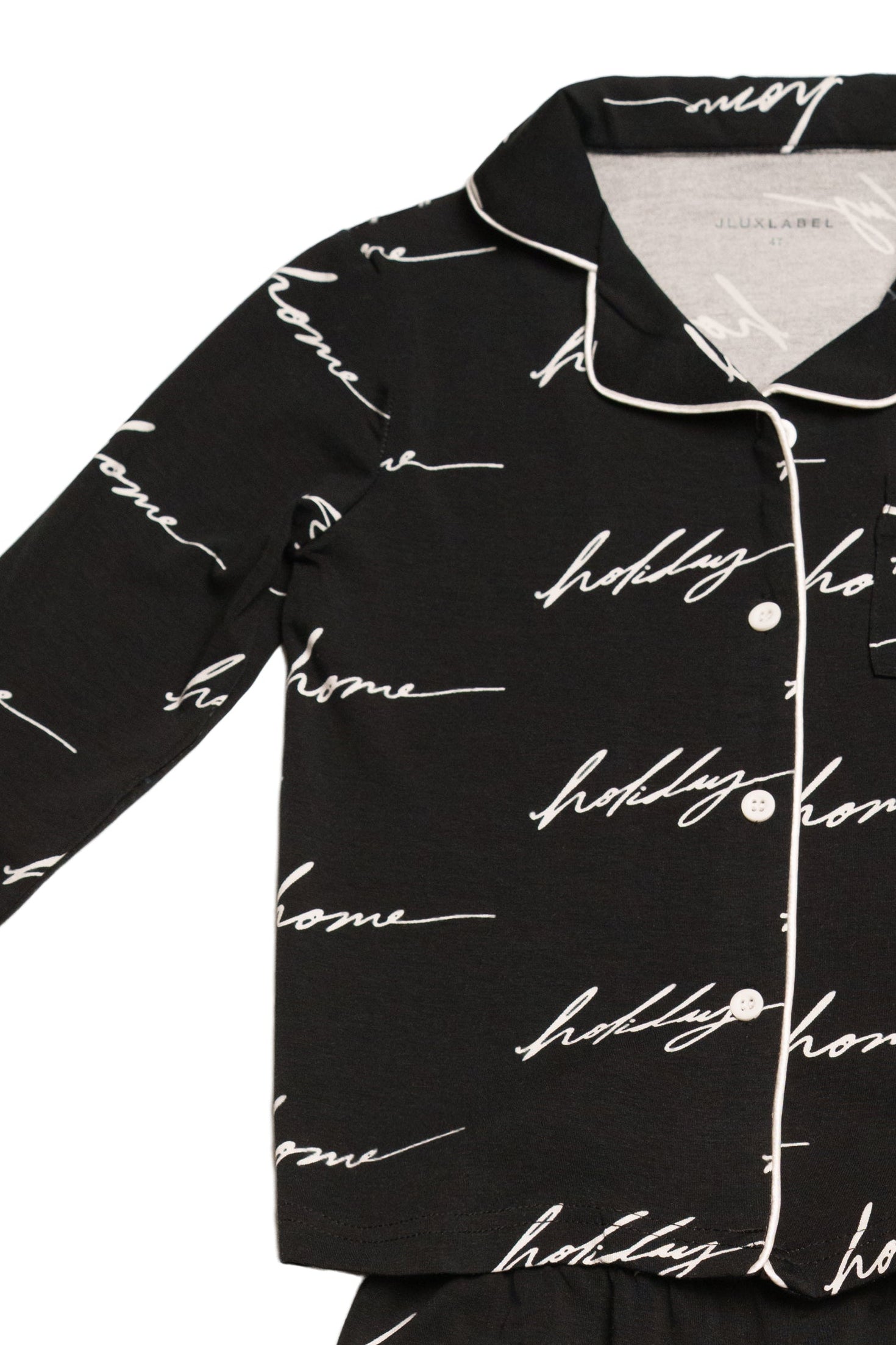 Black Home For The Holidays Kids Pajama Set - JLUXLABEL