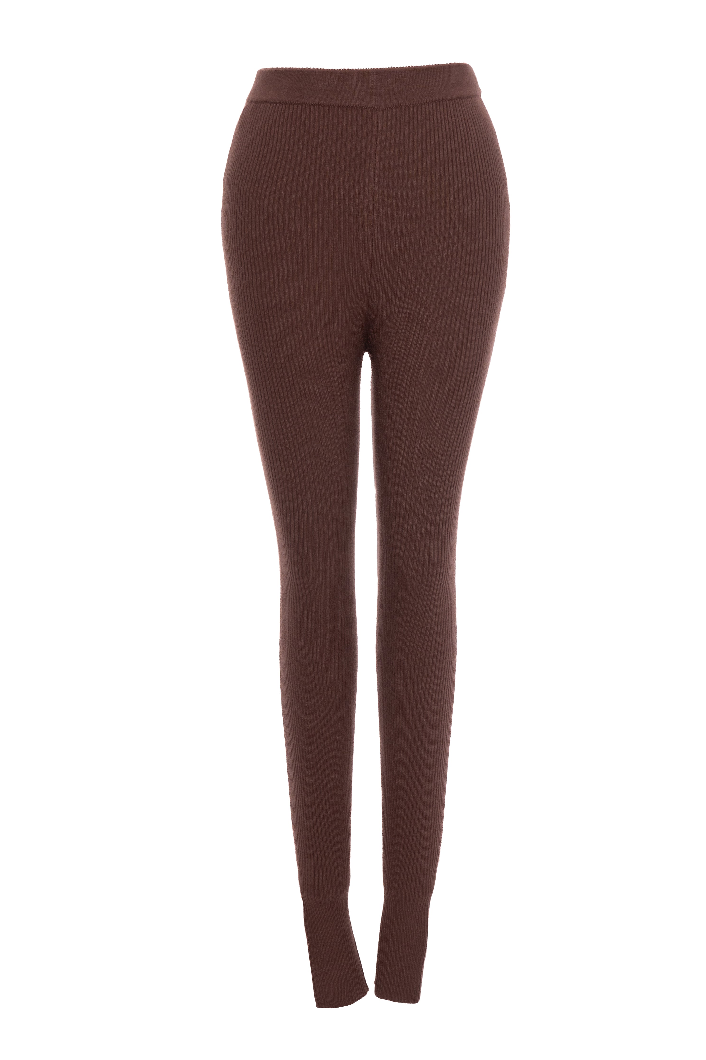 Chocolate Naaya Ribbed Leggings - JLUXLABEL