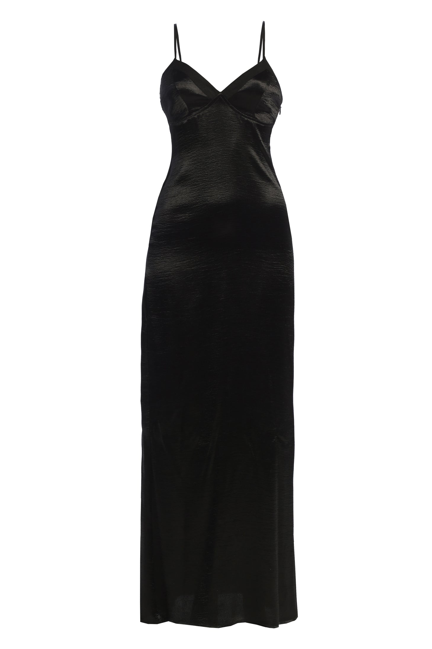 Black Surreal Satin Maxi Dress - JLUXLABEL