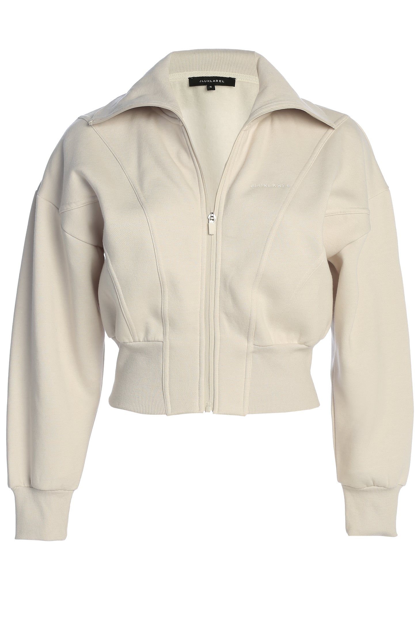 Bone JLUXLABEL Logo Zip Up Jacket - JLUXLABEL