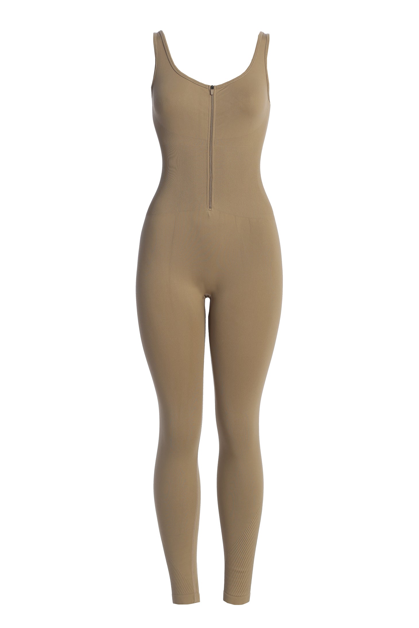 Beige Pure Form Jumpsuit - JLUXLABEL