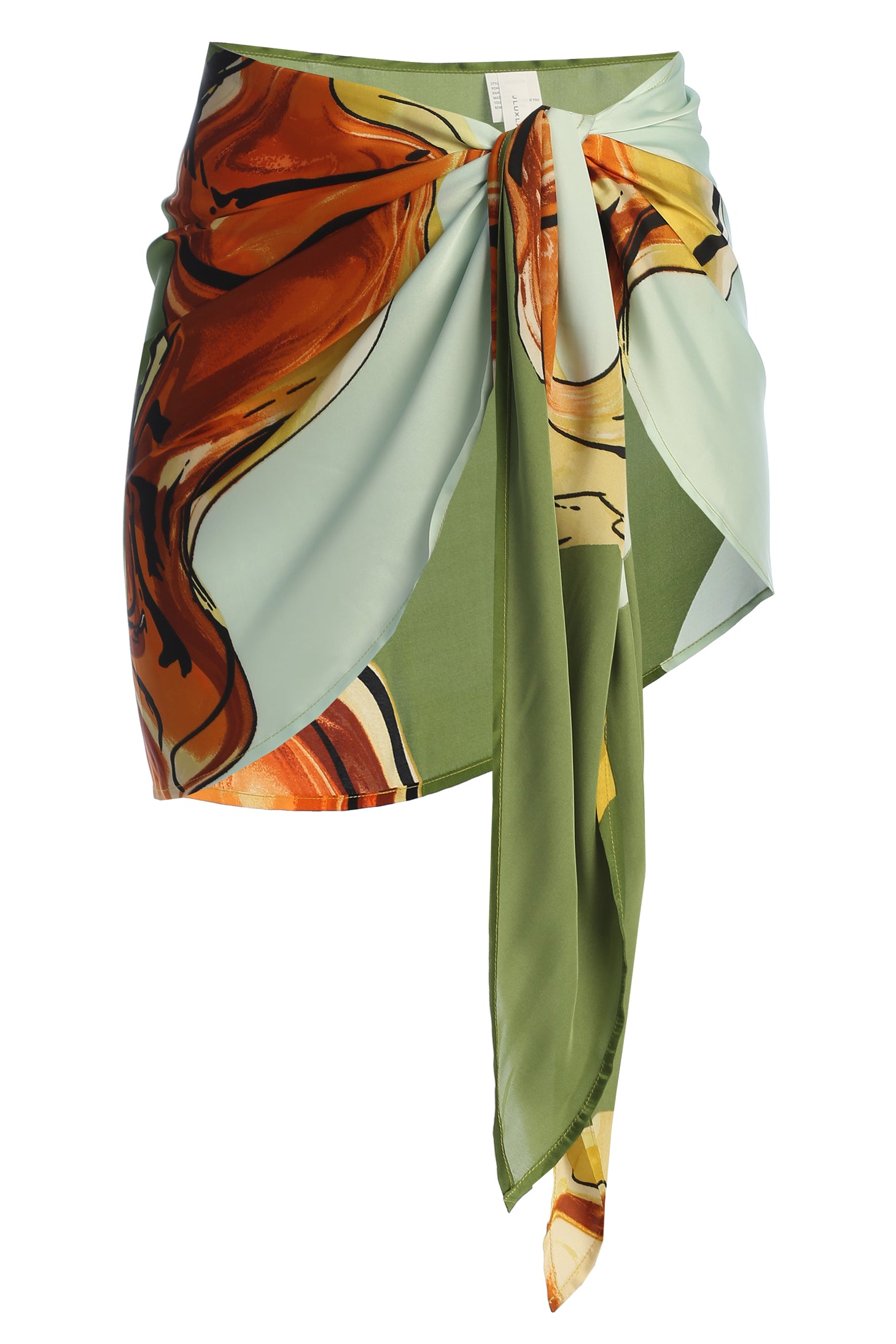 Green Tropical Print Golden Shores Wrap Sarong - JLUXLABEL
