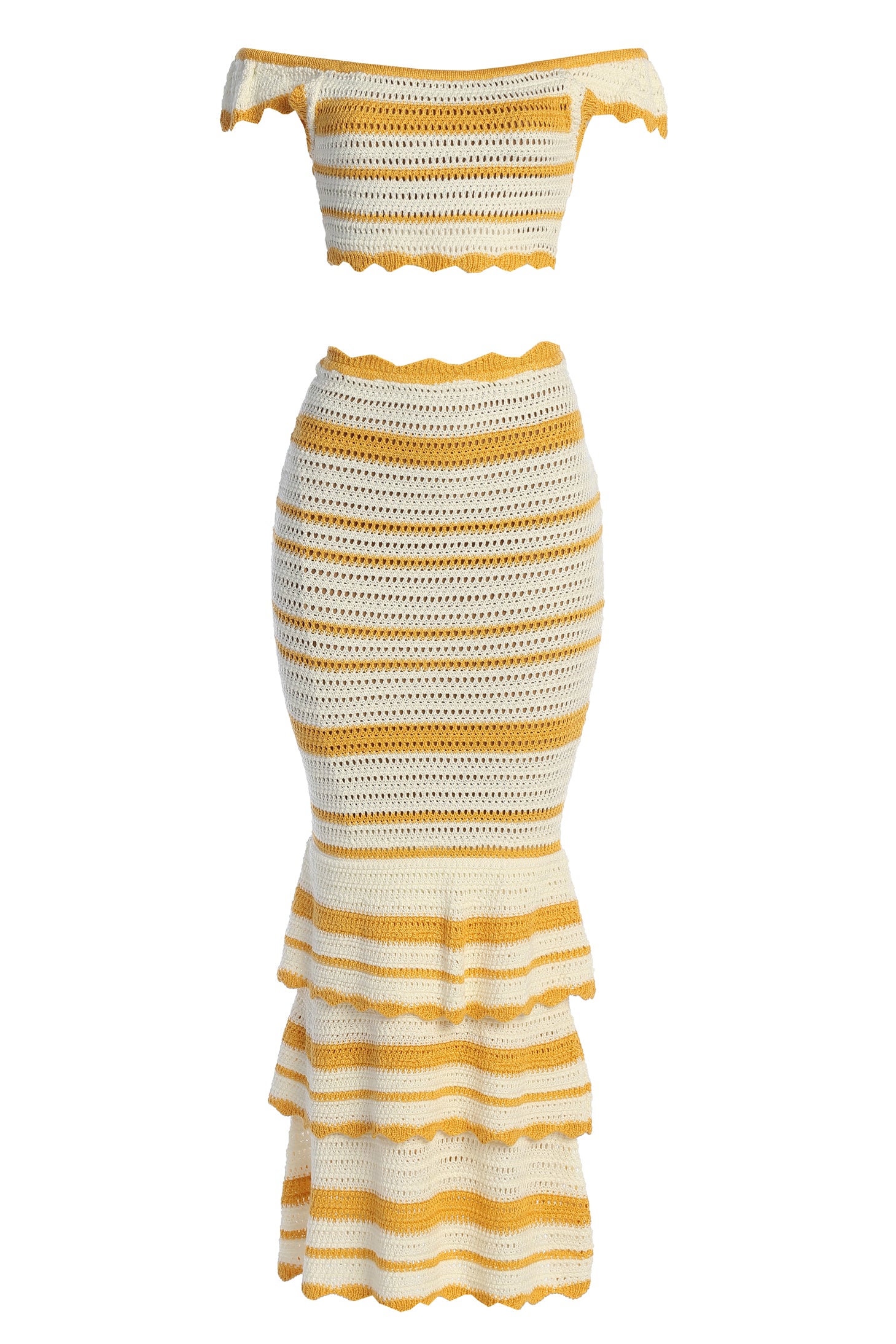 Yellow Corazon Ruffle Skirt Set - JLUXLABEL