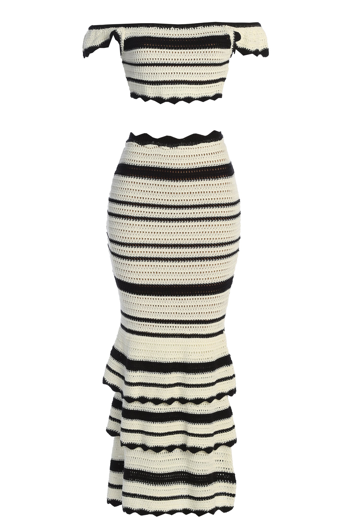 Black Corazon Ruffle Skirt Set - JLUXLABEL