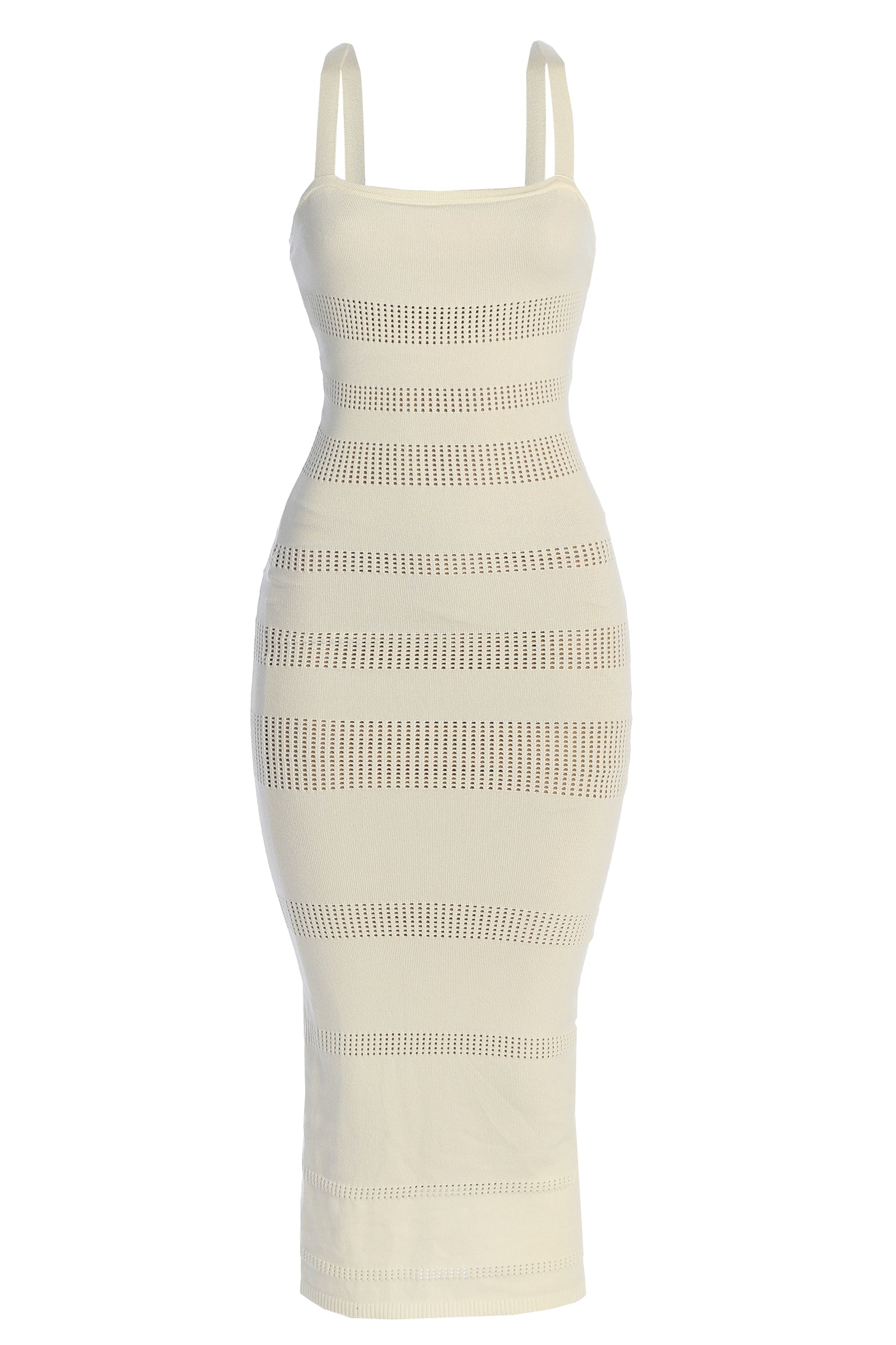 Ivory Sandy Shores Knit Midi Dress - JLUXLABEL