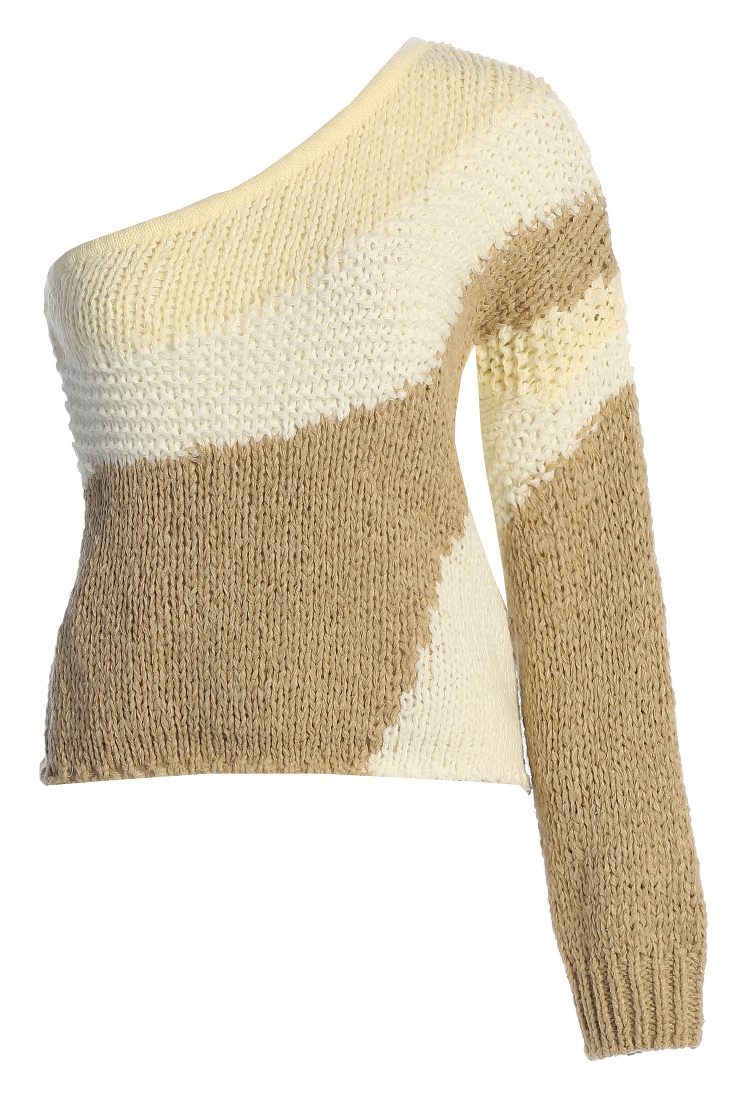 Ivory/Beige Hazel Sweater Knit Top - JLUXLABEL