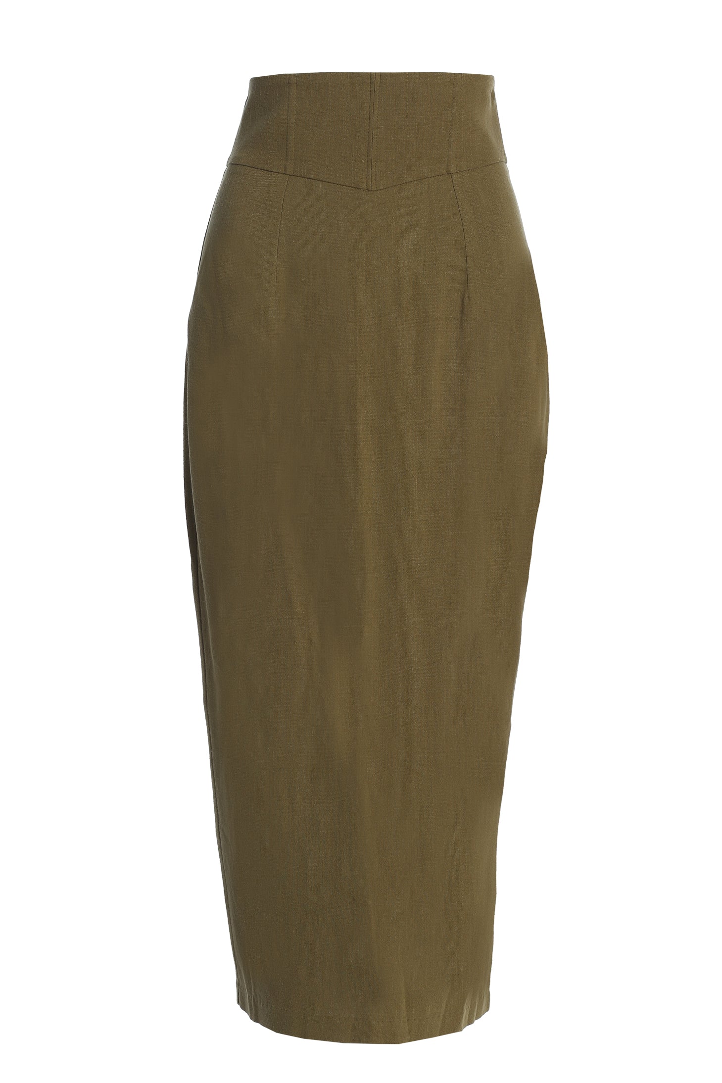 Olive Coastland Linen Skirt - JLUXLABEL