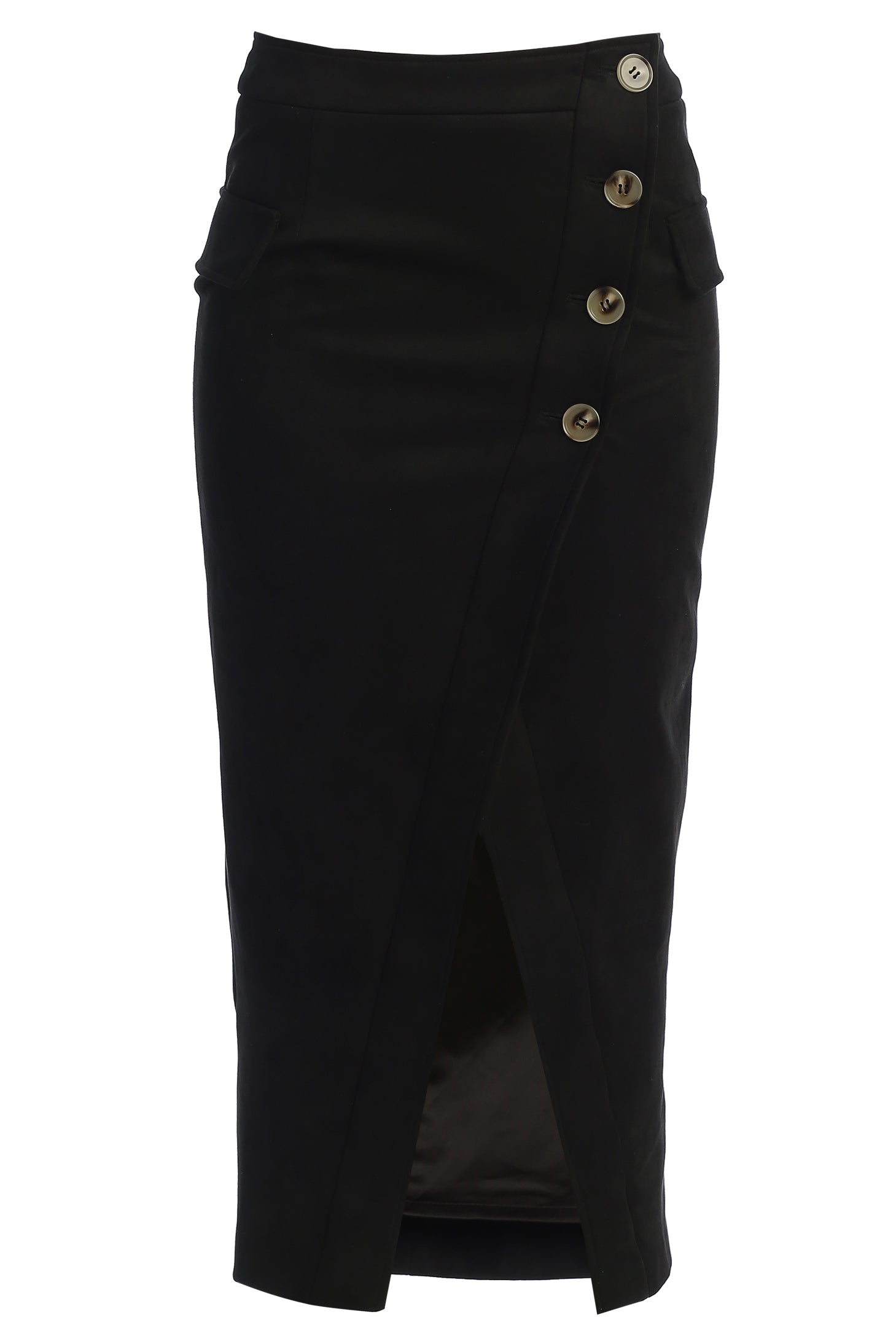 Black Audrey Suede Midi Skirt - JLUXLABEL