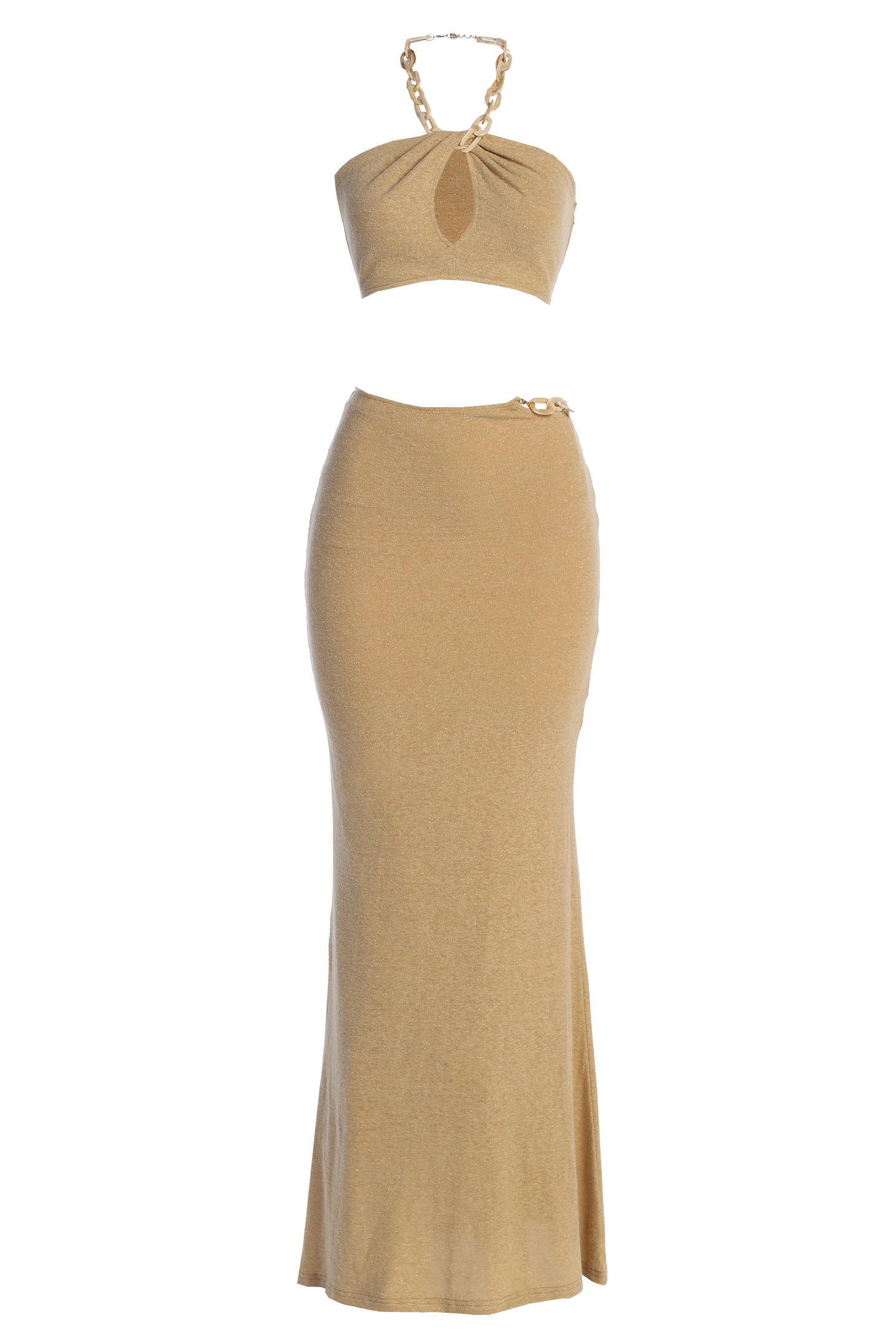 Beige Summer Horizon Skirt Set - JLUXLABEL