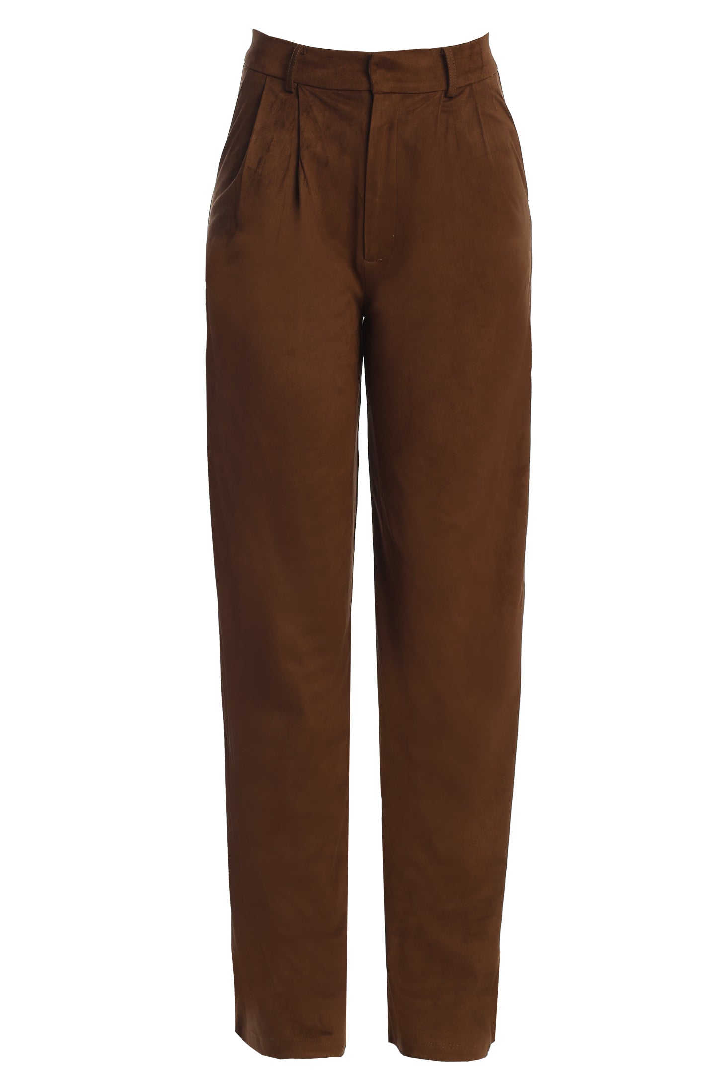 Chocolate Classic High Rise Trousers - JLUXLABEL