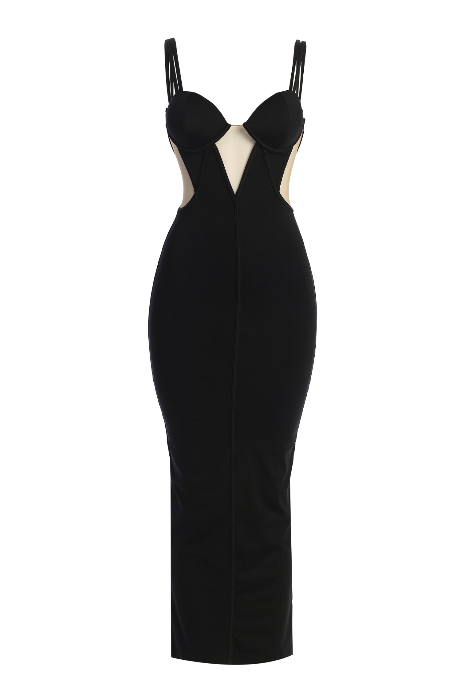 Black Enchantment Bustier Maxi Dress - JLUXLABEL