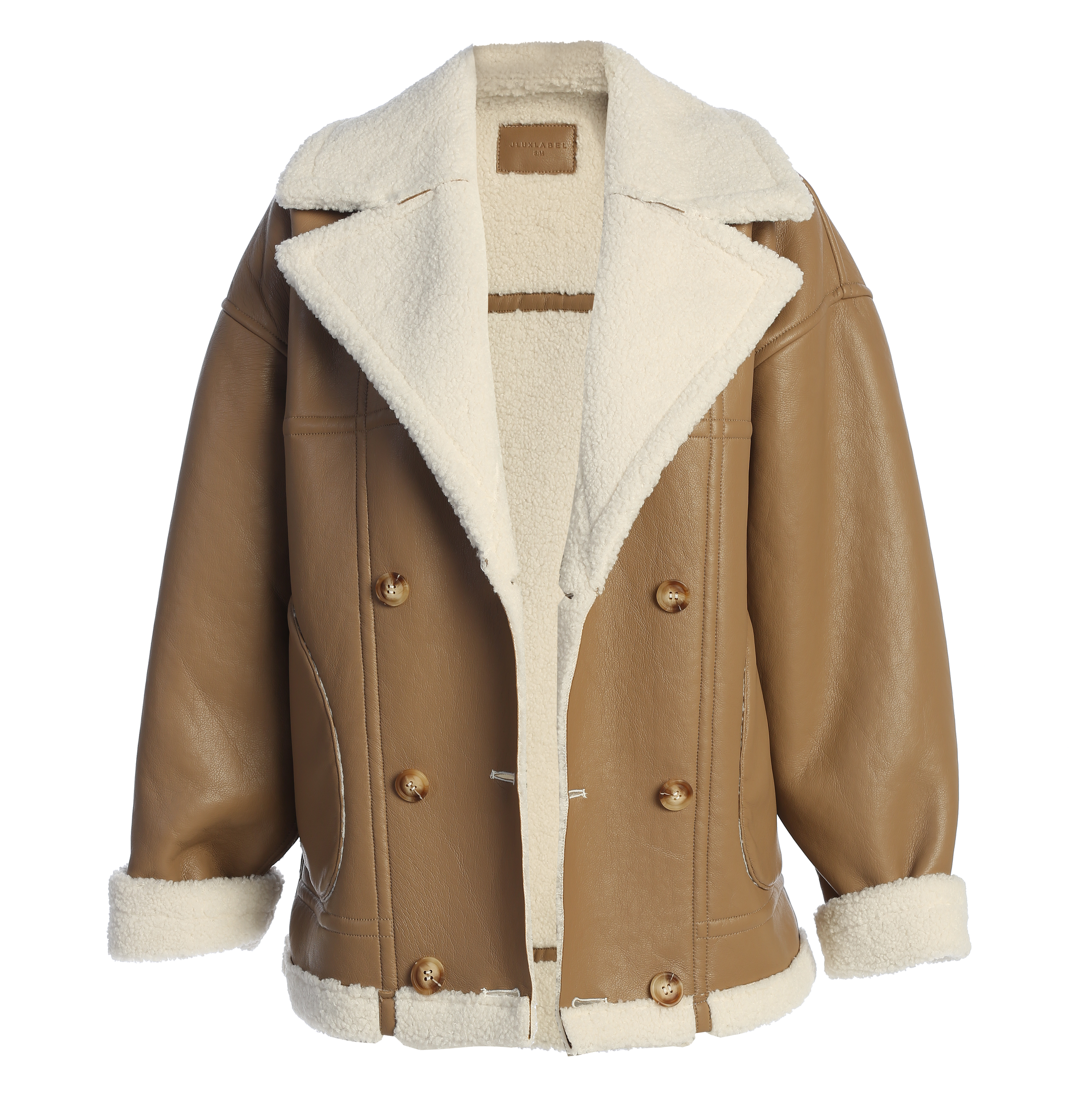 Tan Never Settle Reversible Teddy Jacket - JLUXLABEL