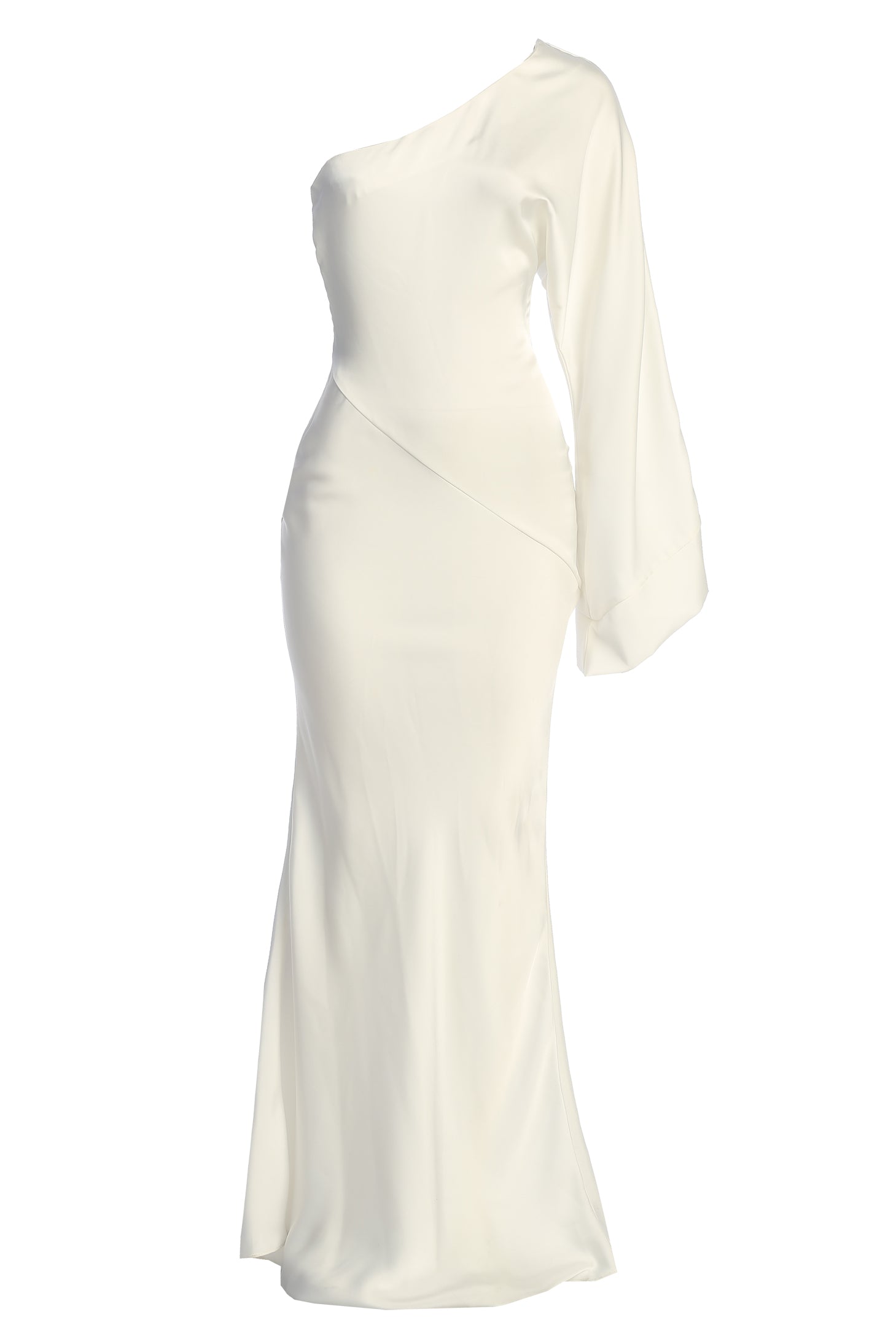 Ivory Femme Drape Maxi Dress - JLUXLABEL