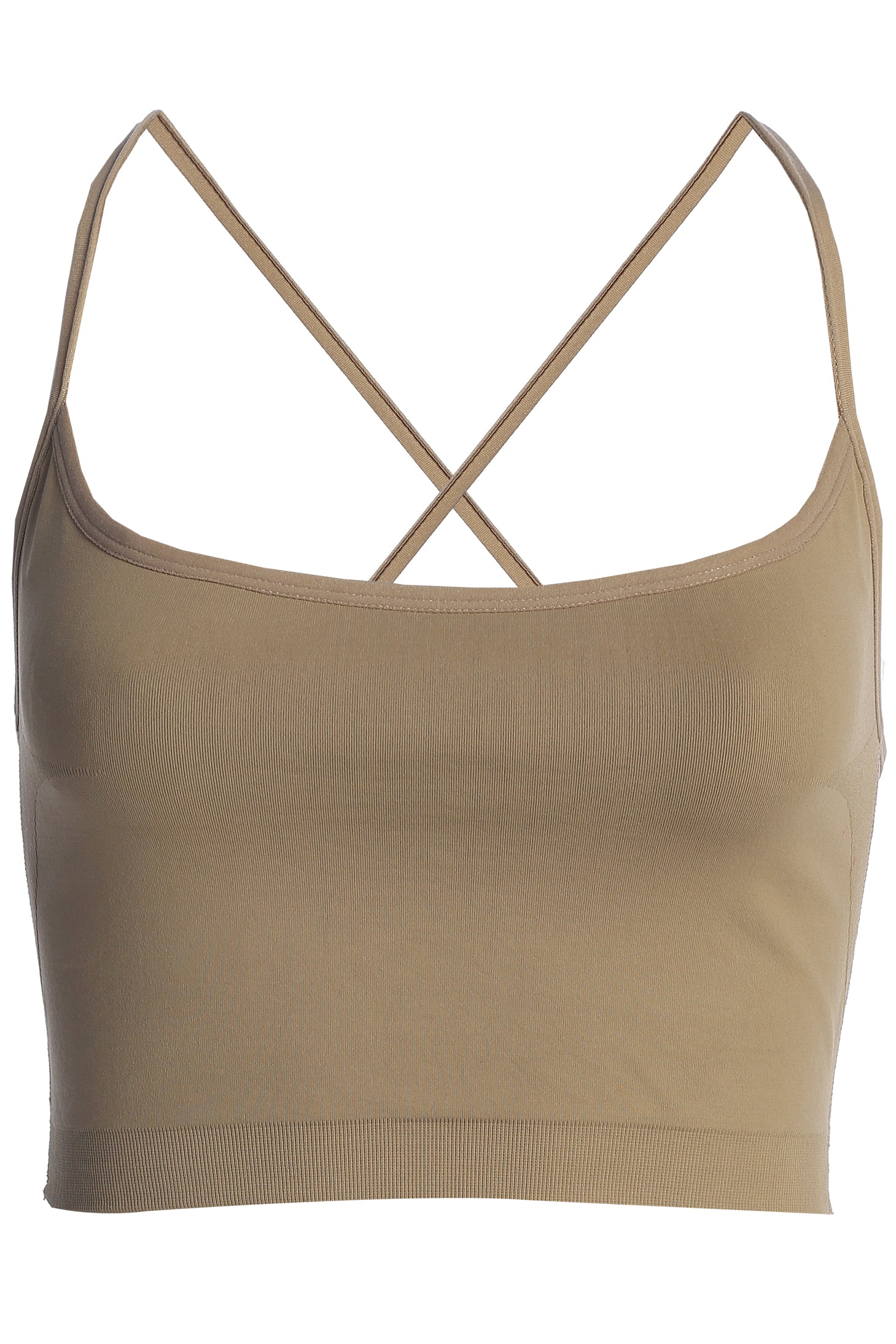 Beige Active Crop Top - JLUXLABEL