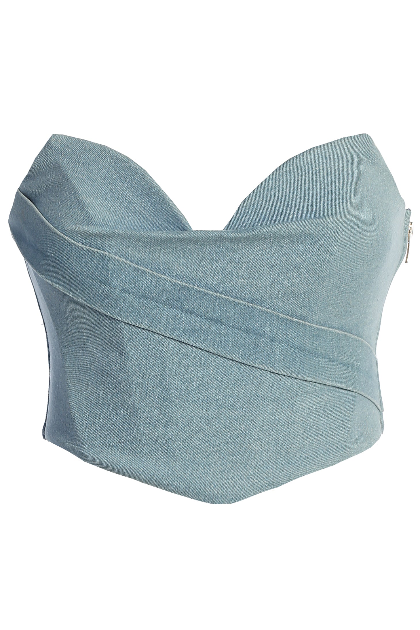 Light Wash Teyana Denim Bustier - JLUXLABEL