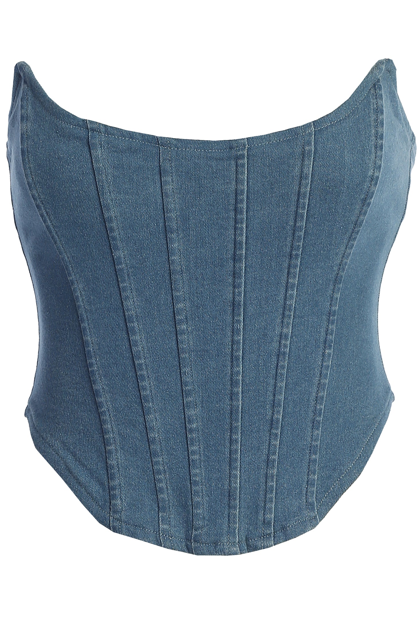 Medium Wash Fenix Reversible Denim Corset - JLUXLABEL