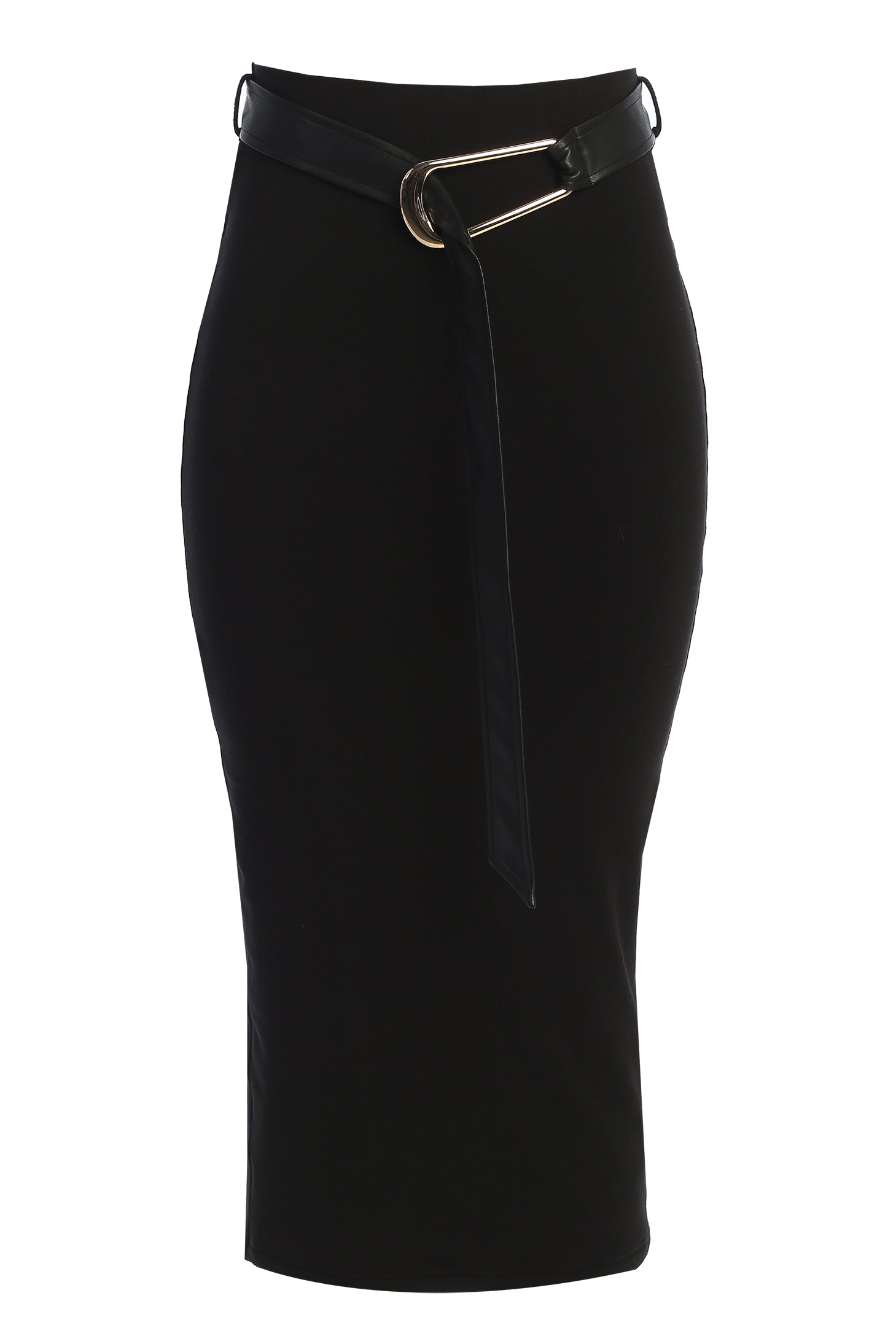 Black Belted Hourglass Skirt - JLUXLABEL