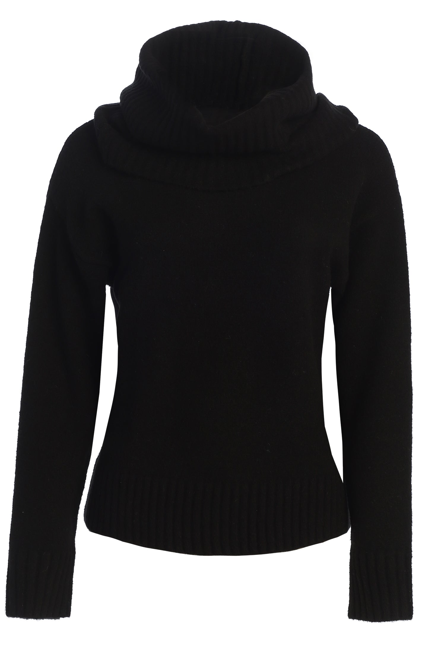 Black Sweater Scarf Top - JLUXLABEL