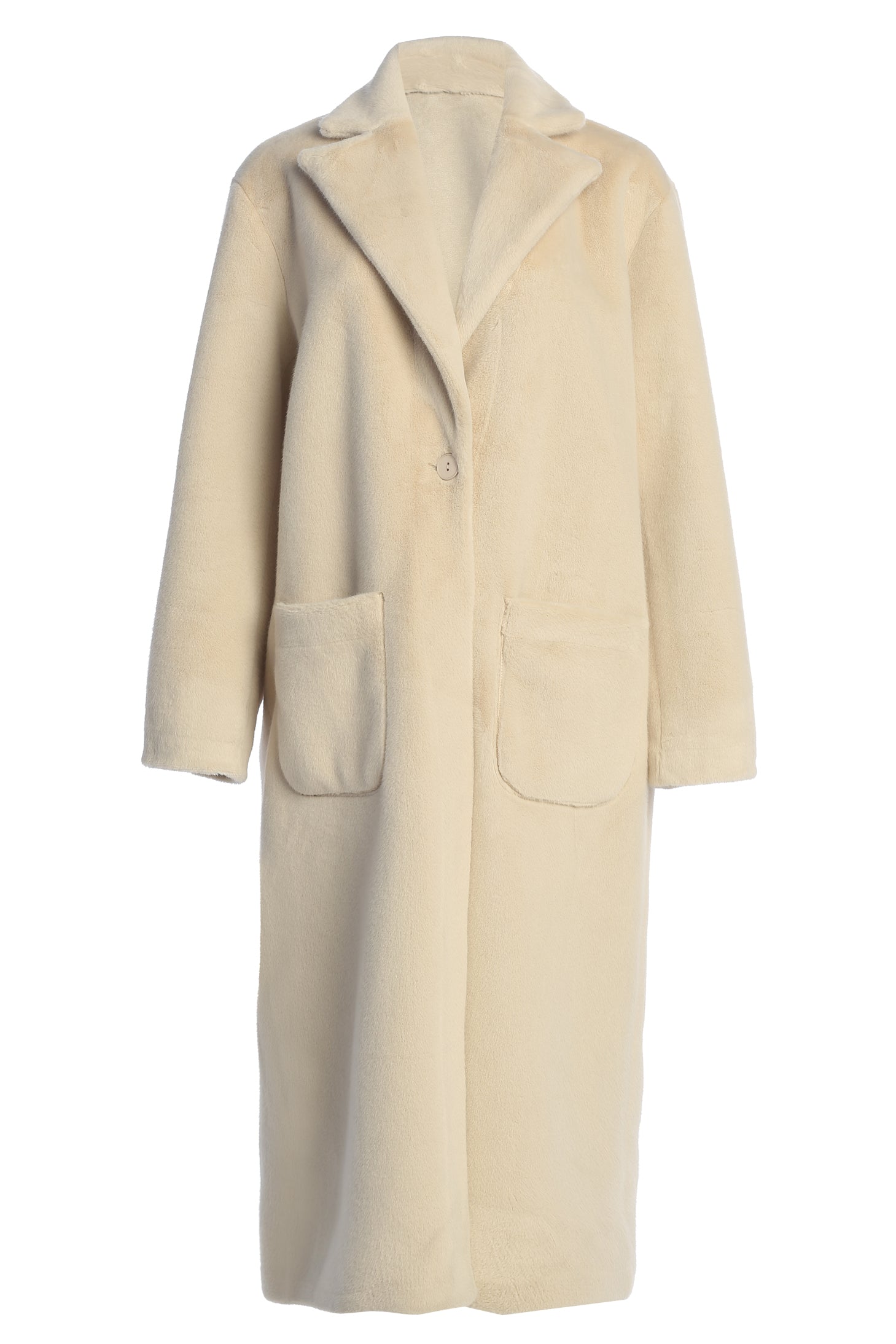 Beige Thelma Reversible Suede Coat - JLUXLABEL