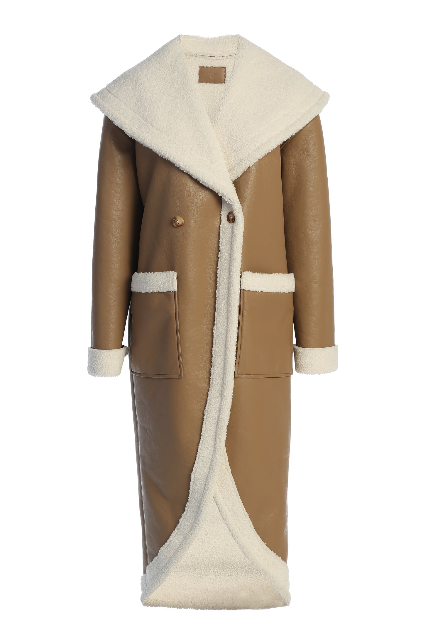 Tan Jaida Reversible Teddy Coat - JLUXLABEL