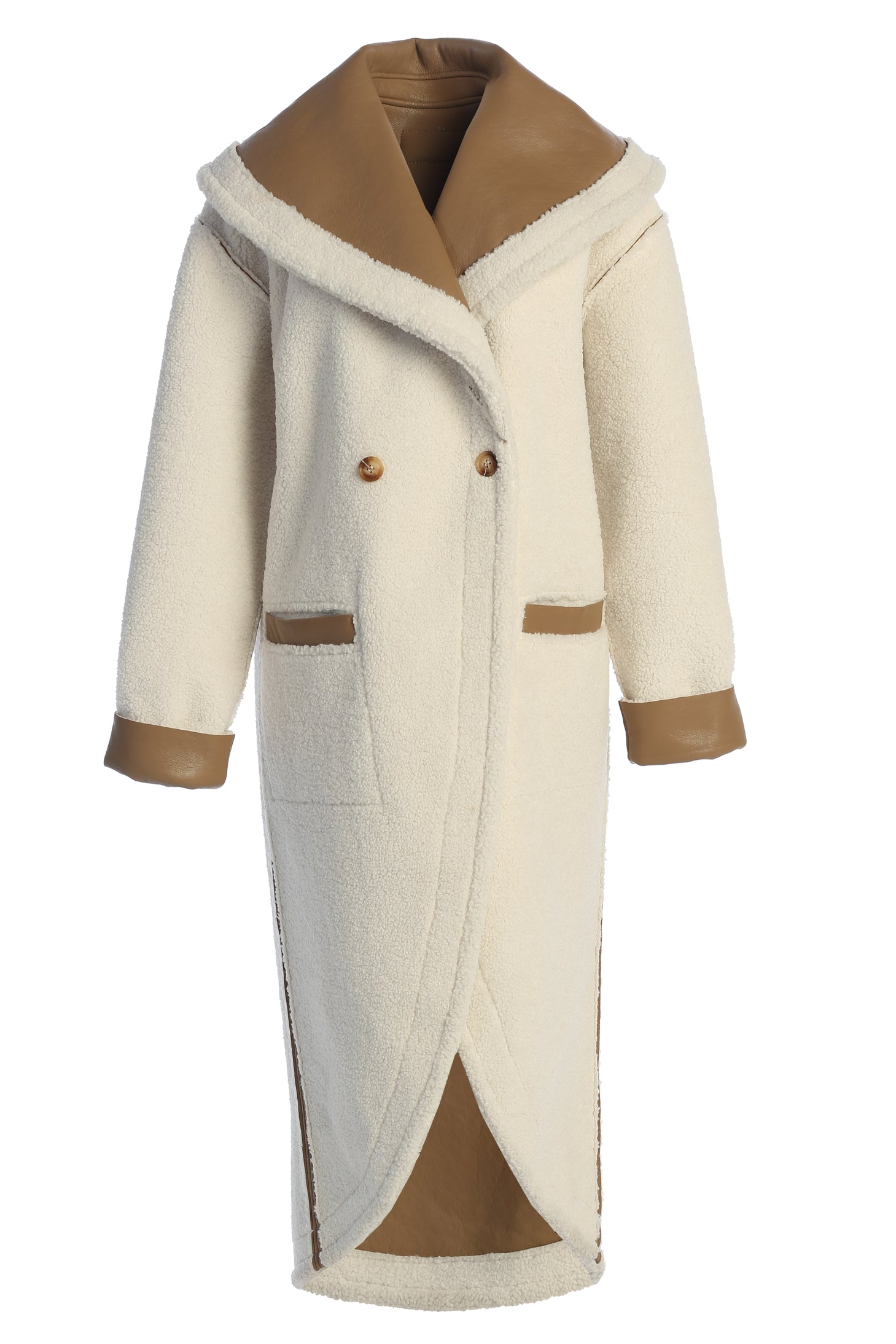 Tan Jaida Reversible Teddy Coat - JLUXLABEL