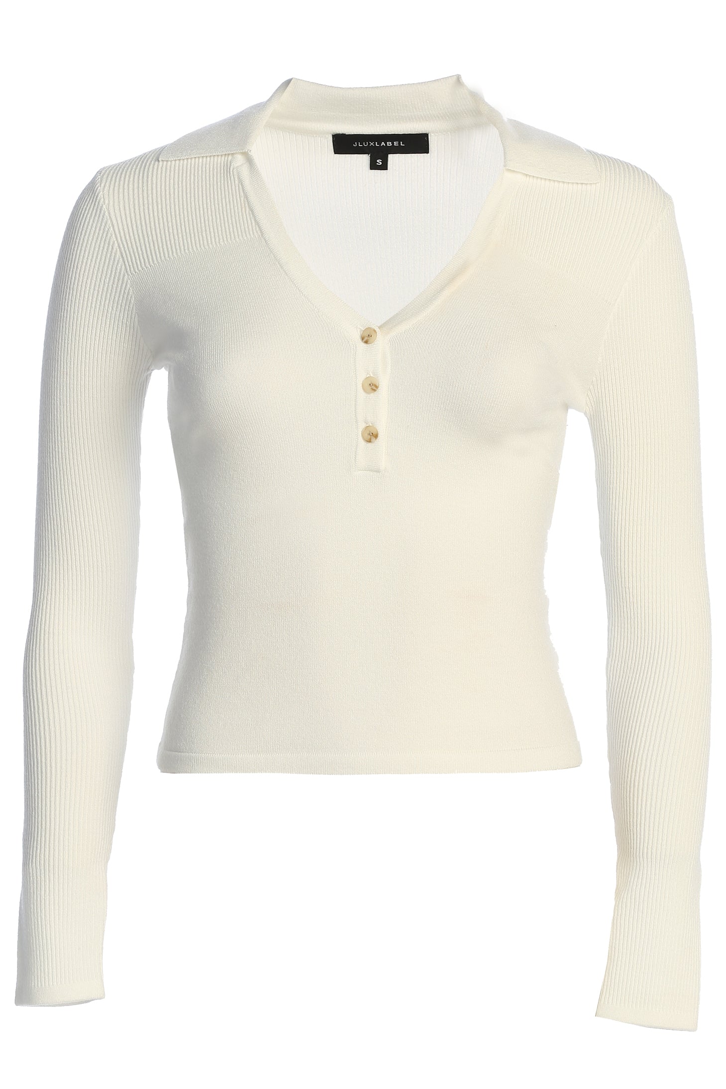 Ivory Ashley Collared Top - JLUXLABEL