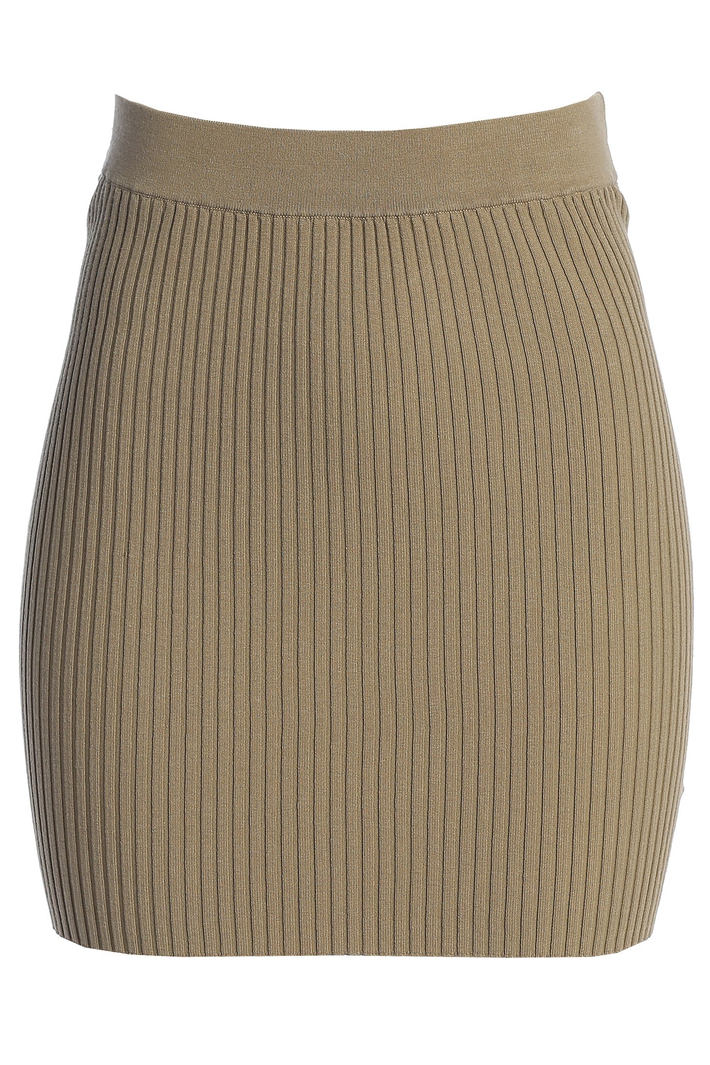 Taupe Jessy Ribbed Skirt Set - JLUXLABEL