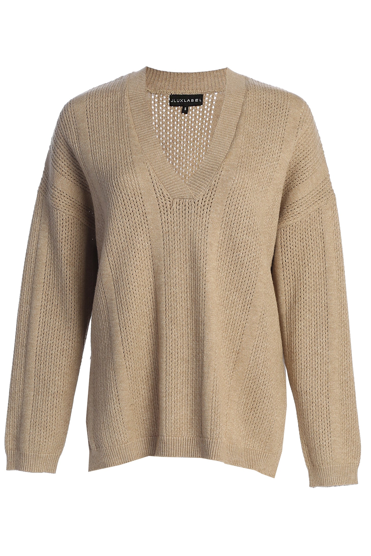 Taupe Estela Sweater Knit Top - JLUXLABEL