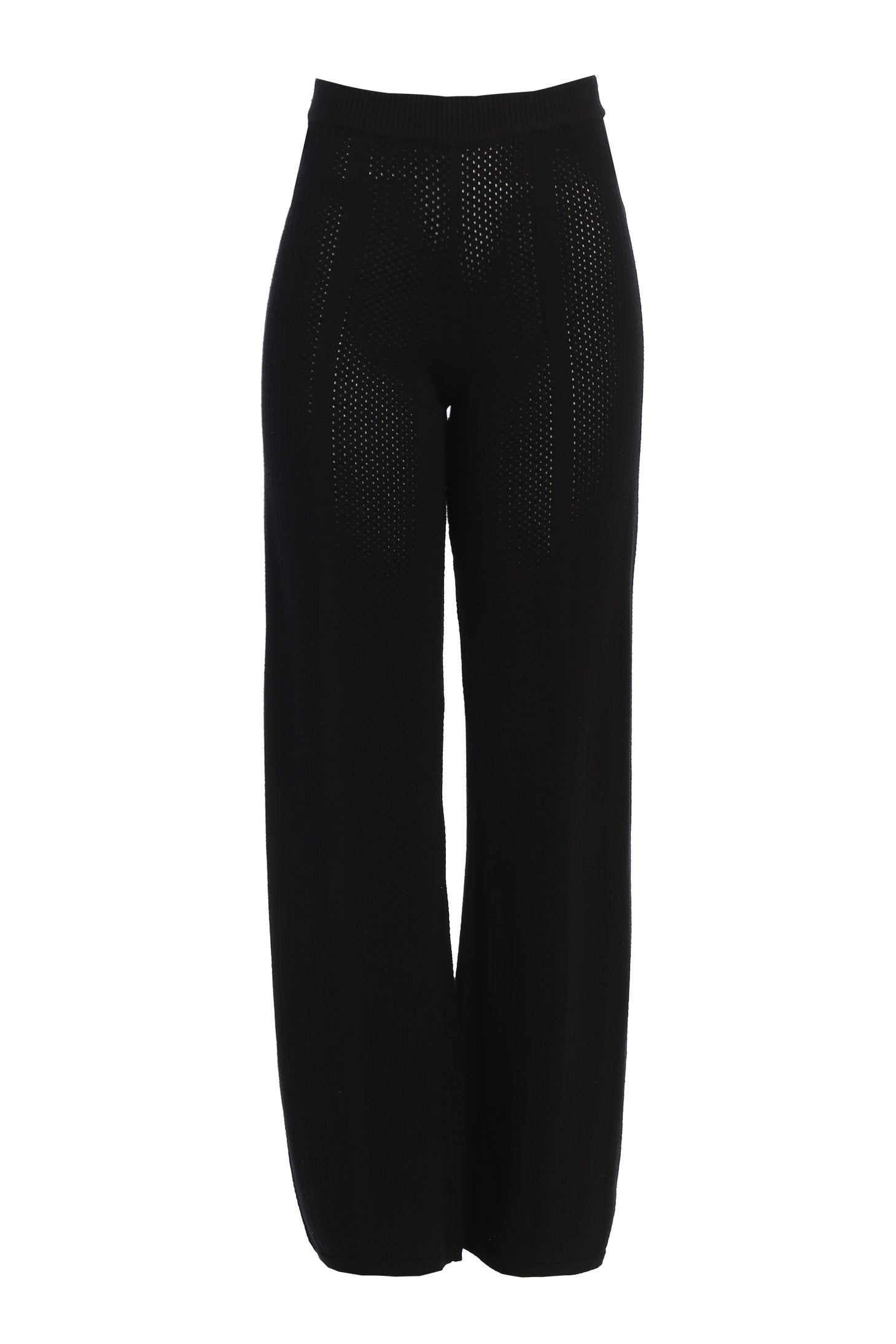 Black Fortuna Sweater Knit Pants - JLUXLABEL