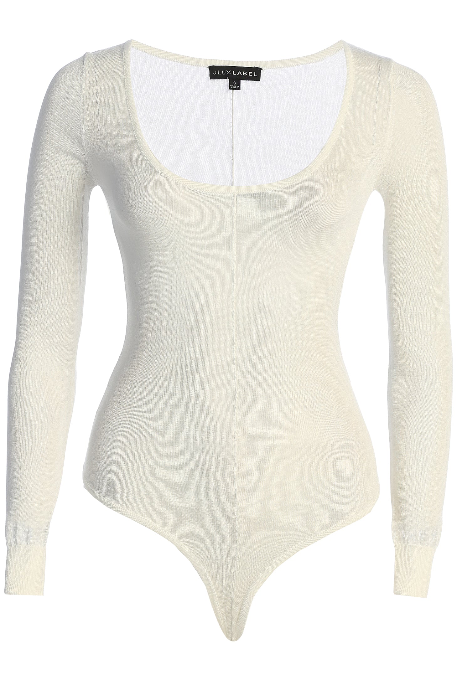 Ivory Nerida Sheer Knit Bodysuit - JLUXLABEL