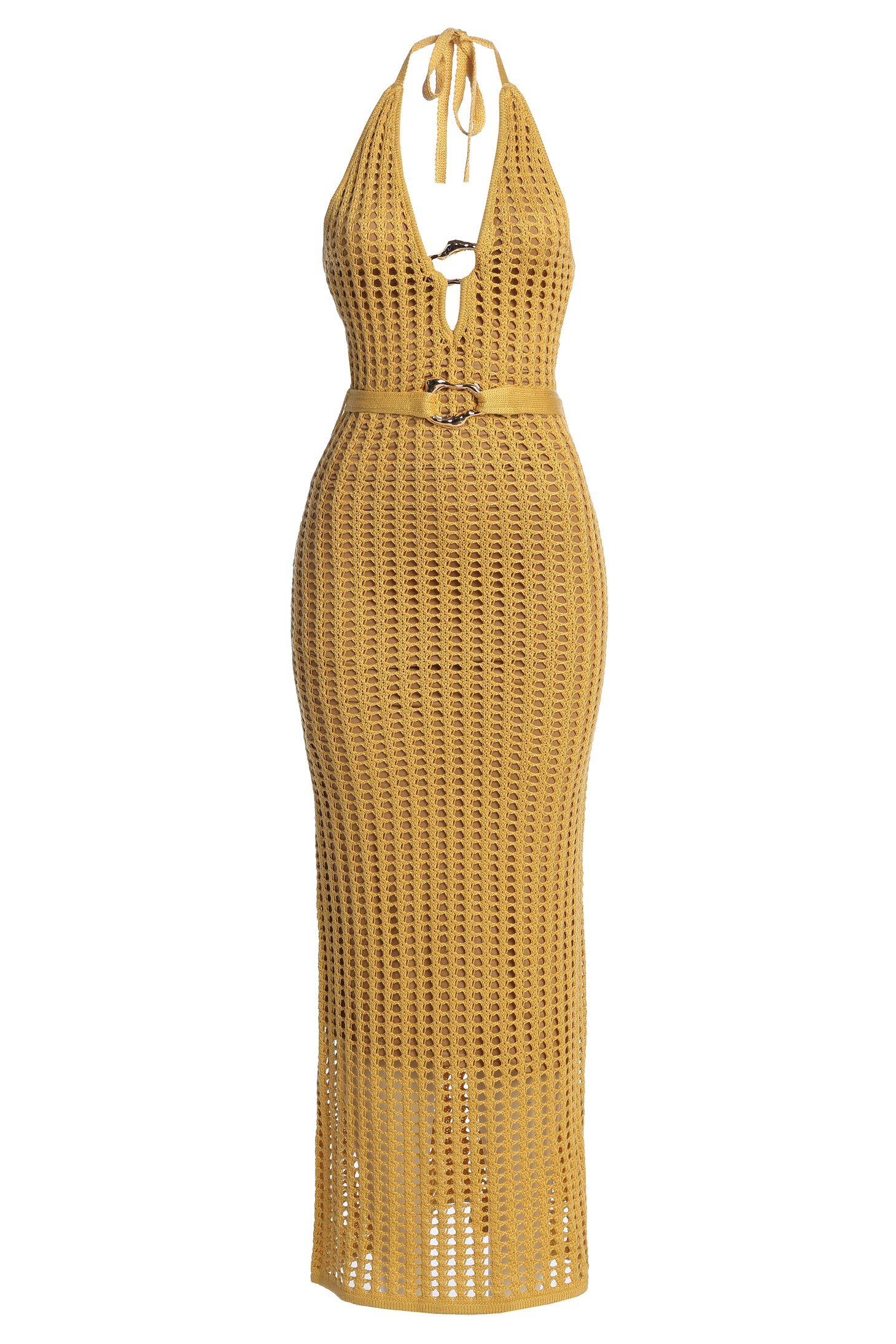 Yellow Oceanic Dream Crochet Maxi Dress - JLUXLABEL