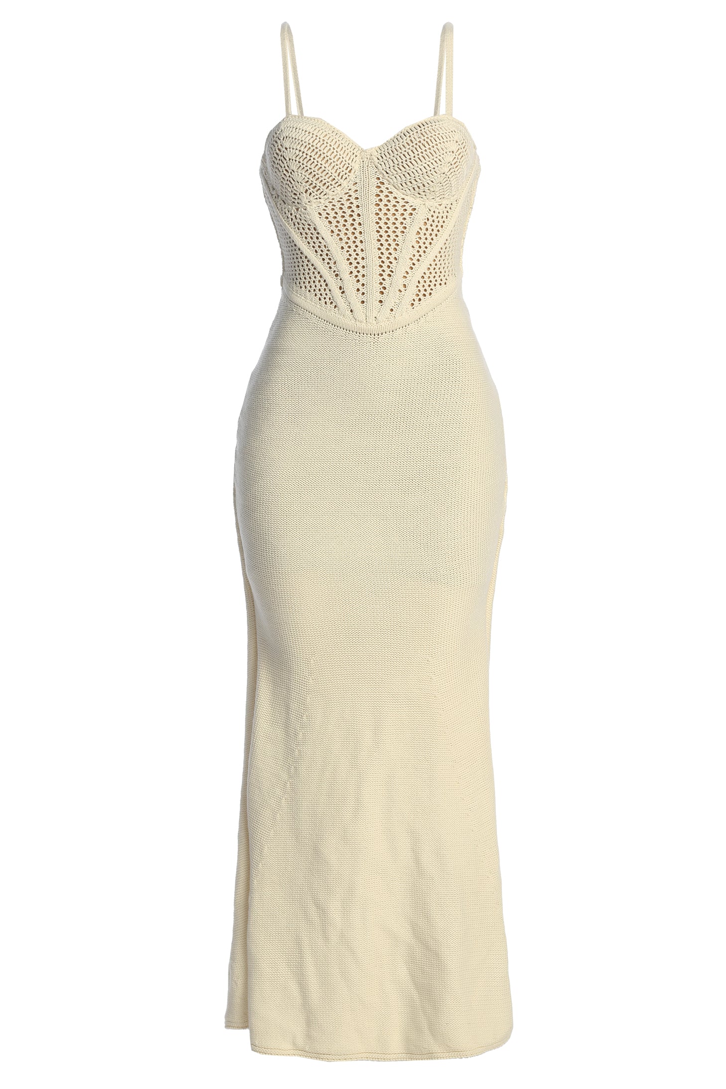 Ivory Melani Knit Maxi Dress - JLUXLABEL