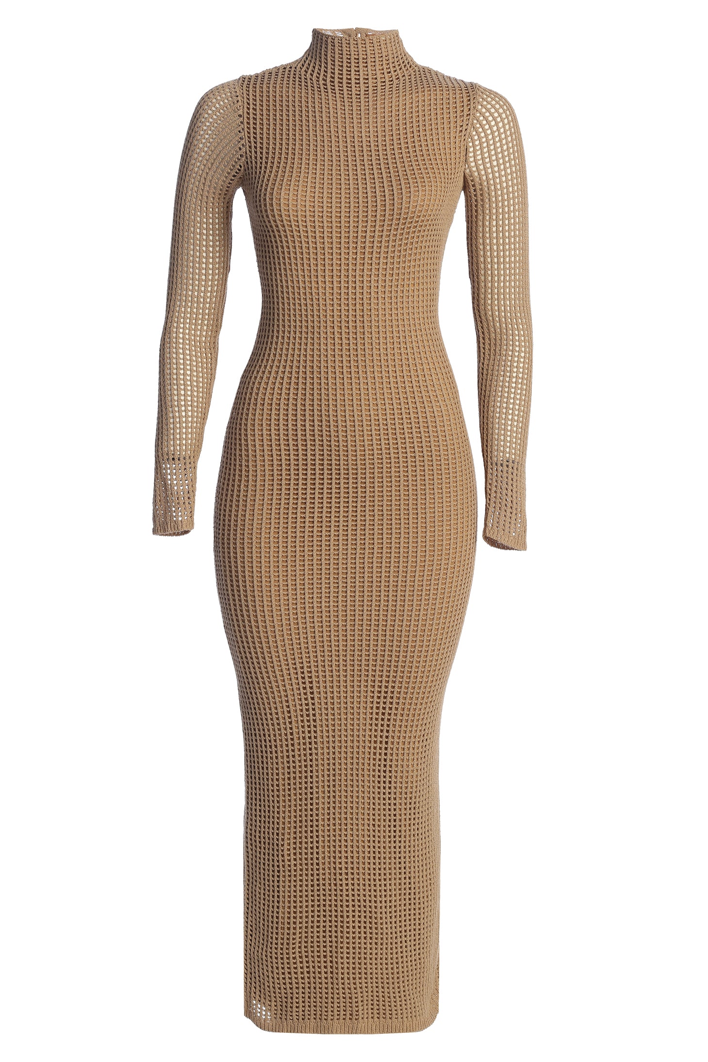 Beige Rosabelle Knit Maxi Dress - JLUXLABEL