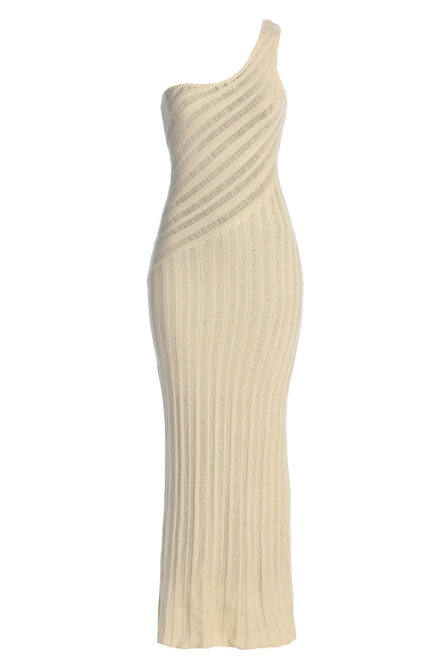 Ivory Fringe Knit Maxi Dress - JLUXLABEL
