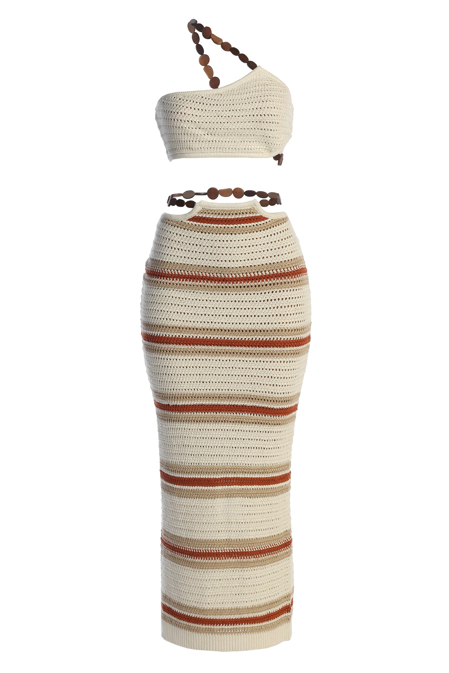 Sand/Orange Isla Crochet Skirt Set - JLUXLABEL