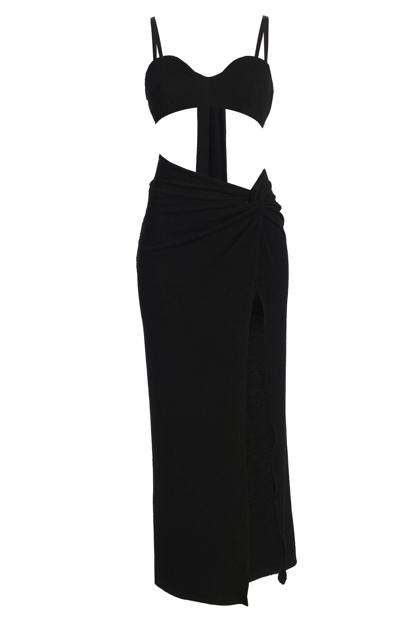 Black Deidra Draped Skirt Set - JLUXLABEL