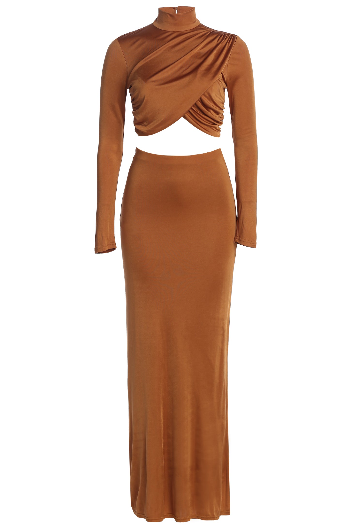 Copper Ultra High Waist Maxi Skirt - JLUXLABEL
