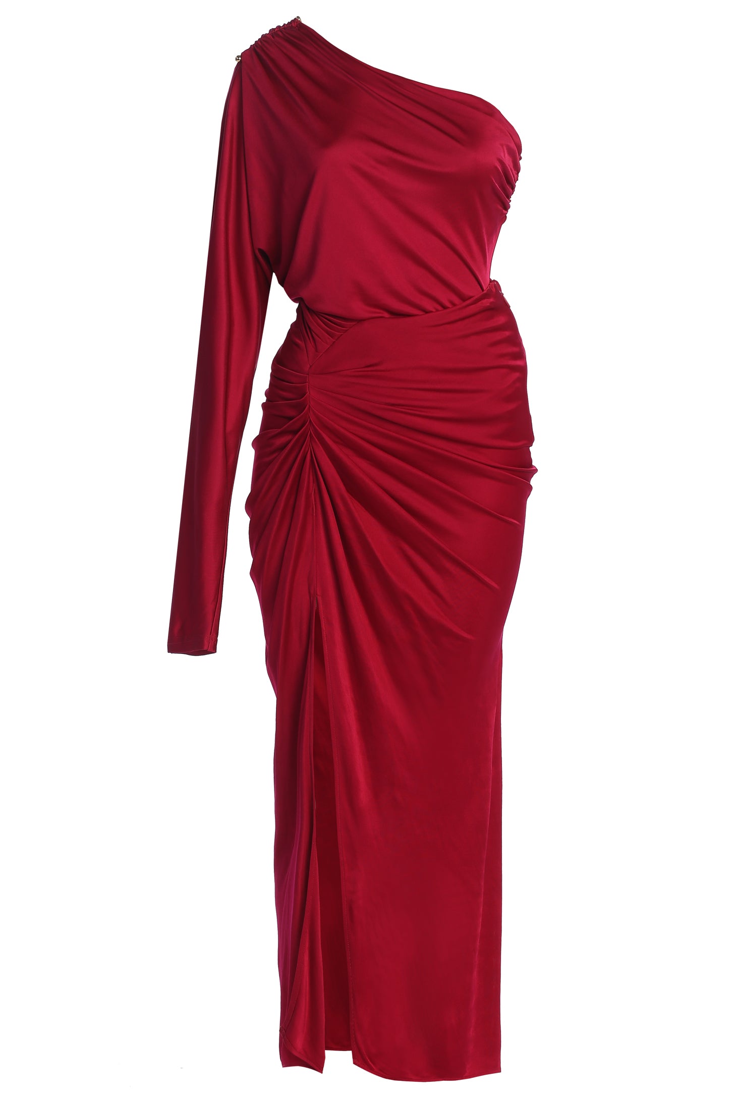 Berry Mira Drape Maxi Skirt - JLUXLABEL