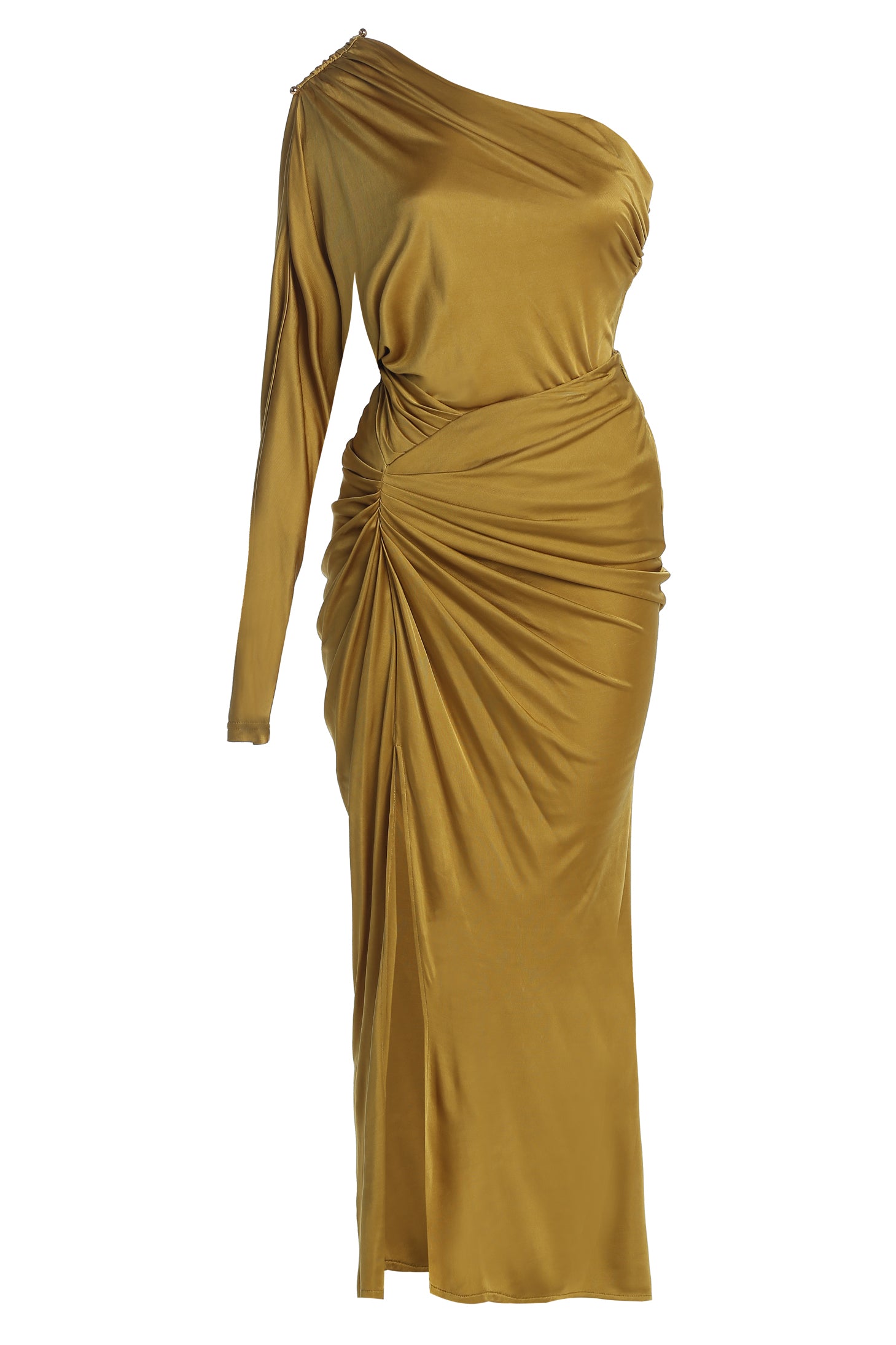 Lime One Shoulder Shirred Bodysuit - JLUXLABEL